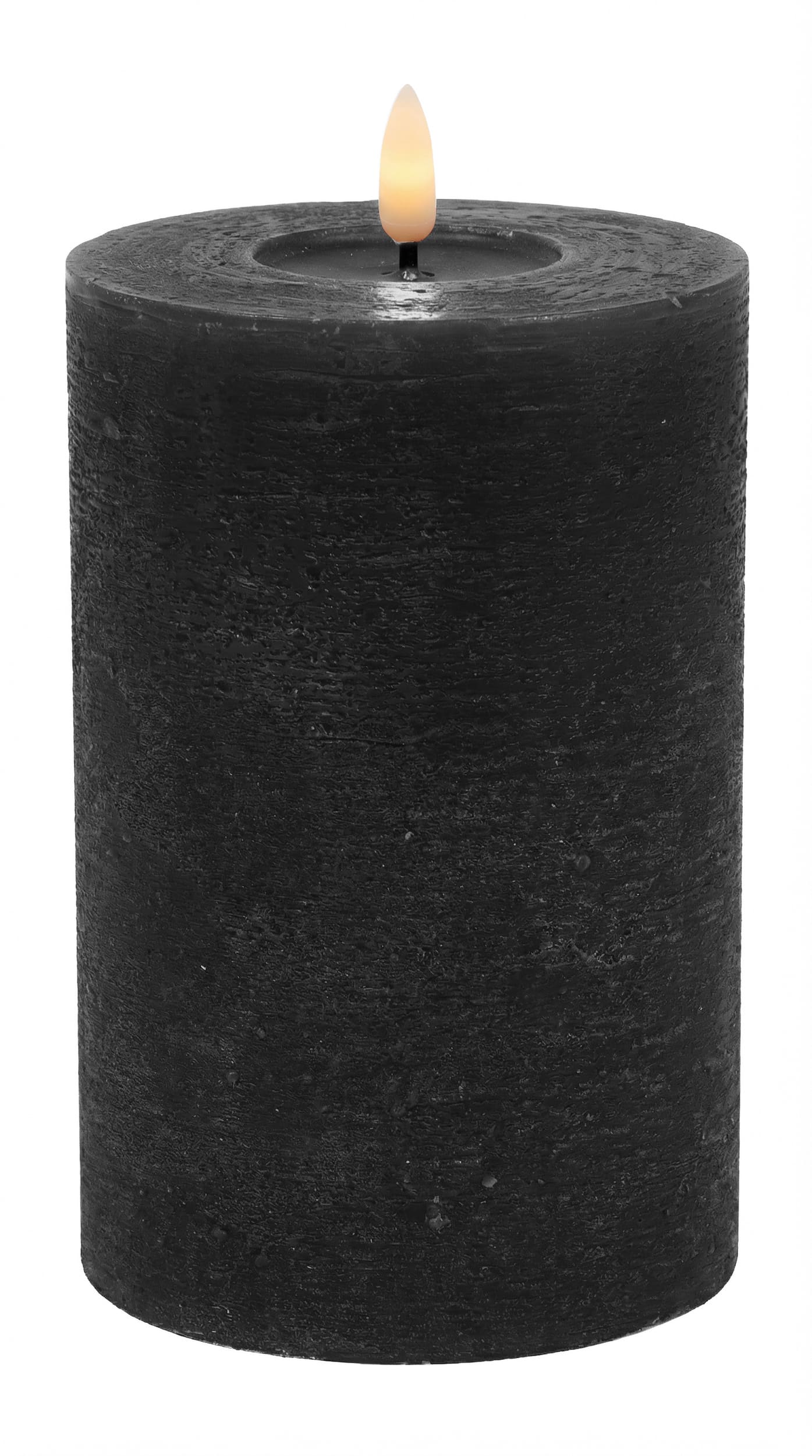 LED Stumpenkerze black rustic 10x15