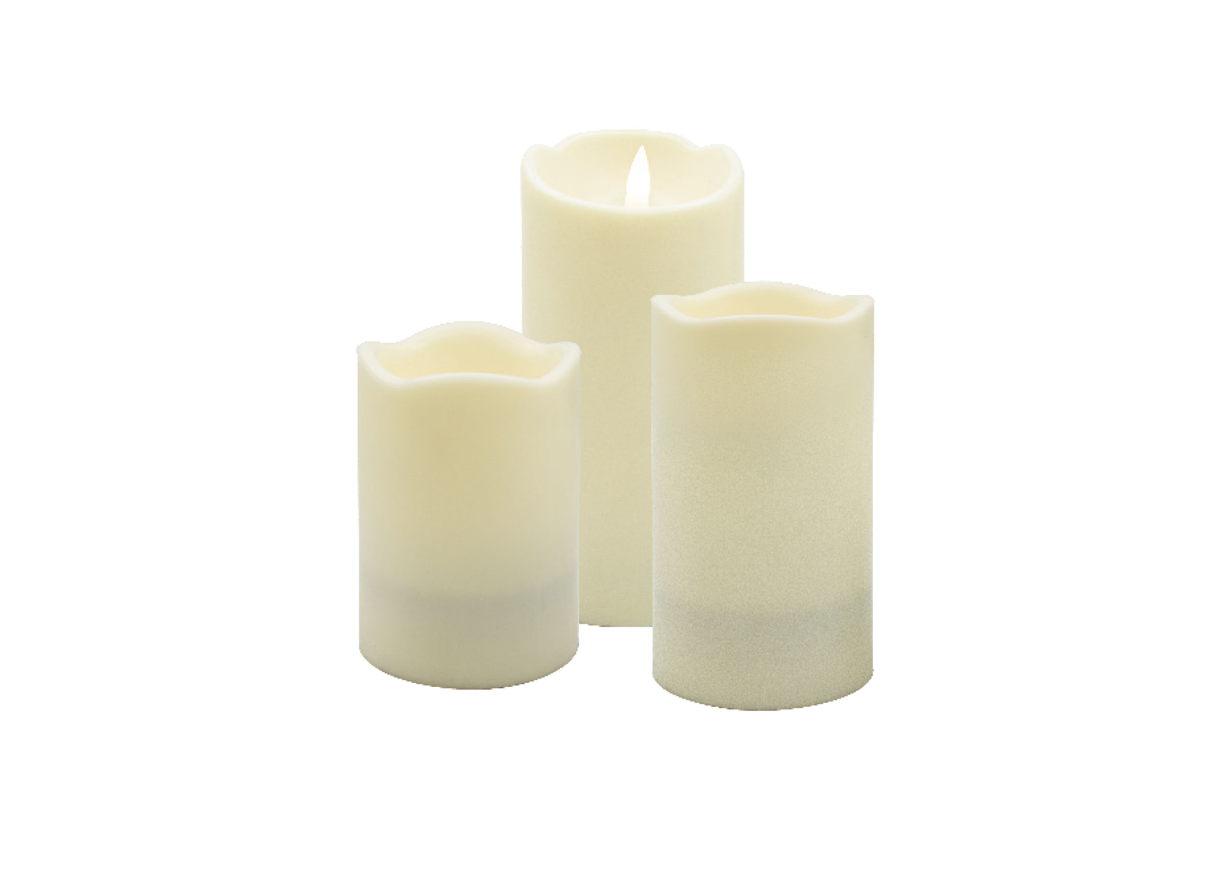 Solar Kerzen 3er Set cream