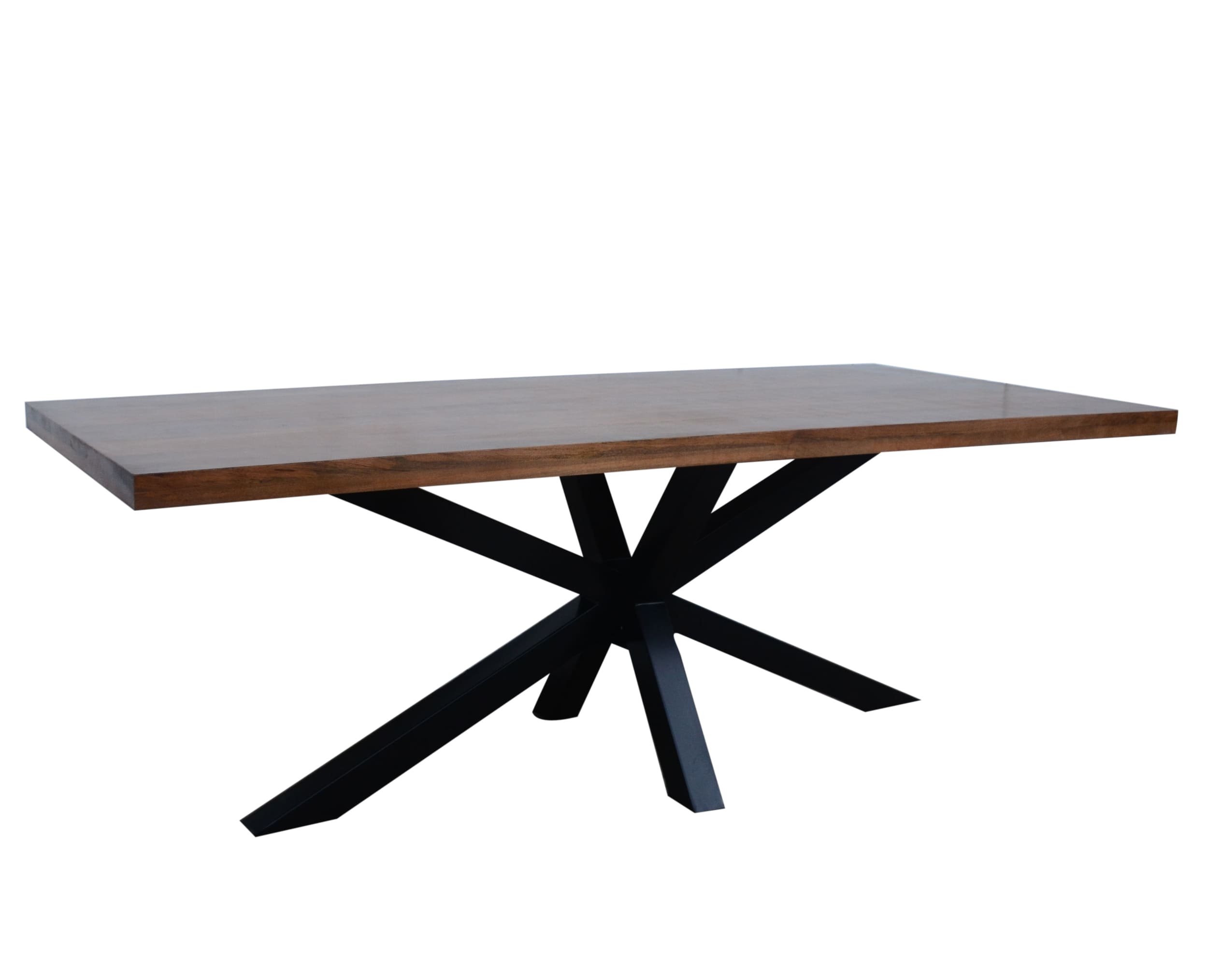 Esstisch Platte Mango natur Gestell X Metall schwarz 220x100x
