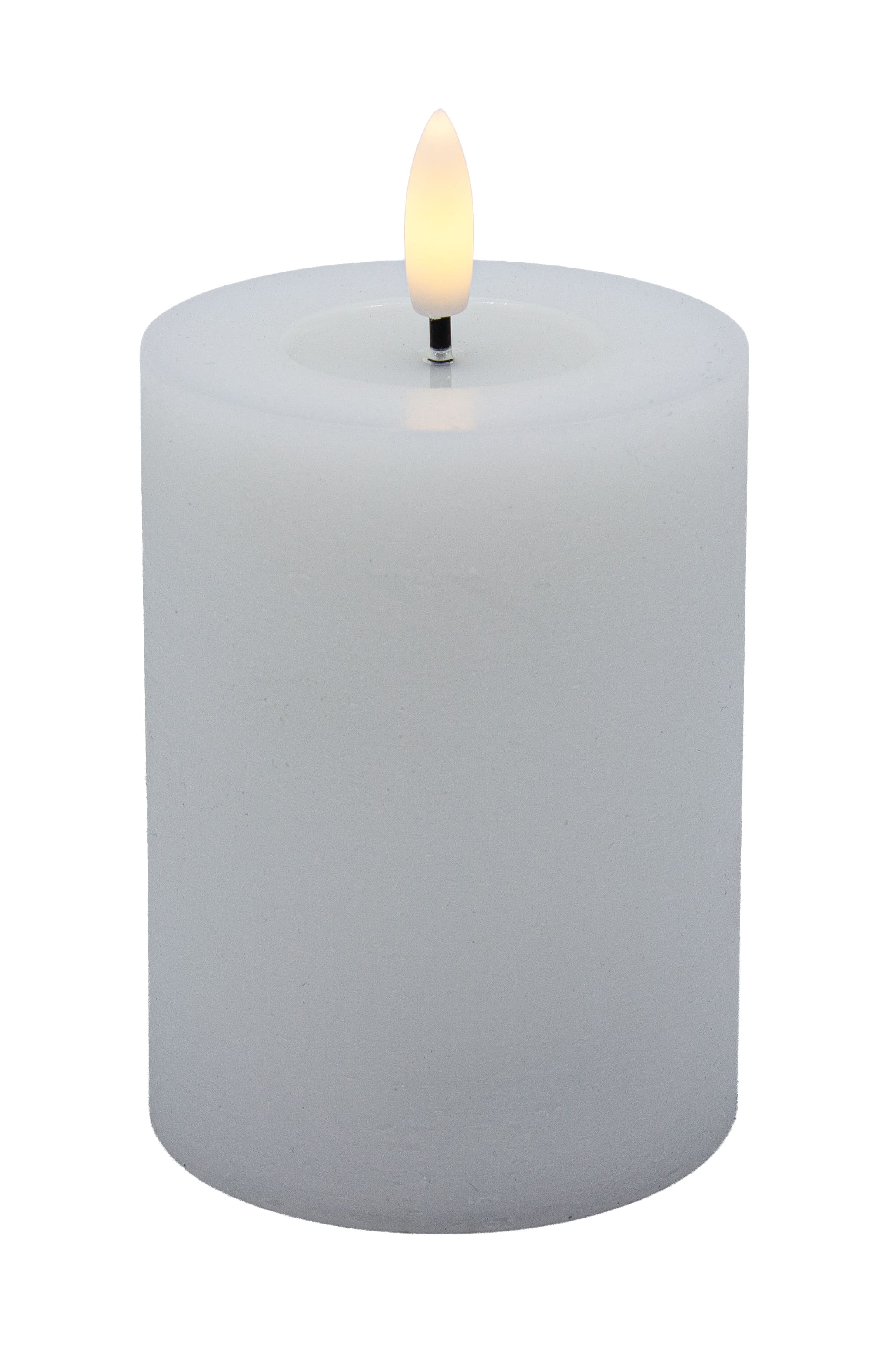 LED Stumpenkerze white rustic 7,5x10