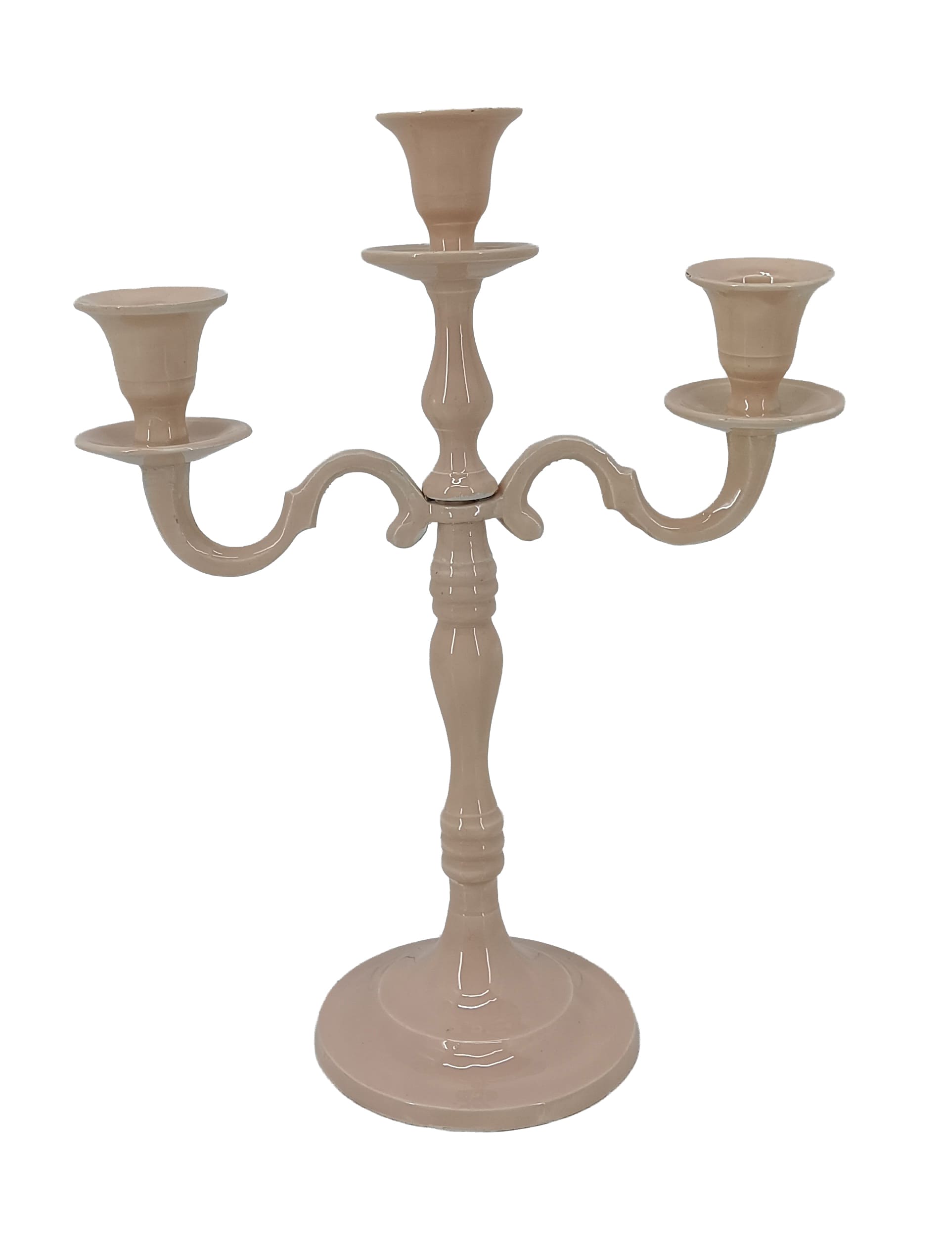 Kerzenhalter 3-arm Alu email. creme H=30