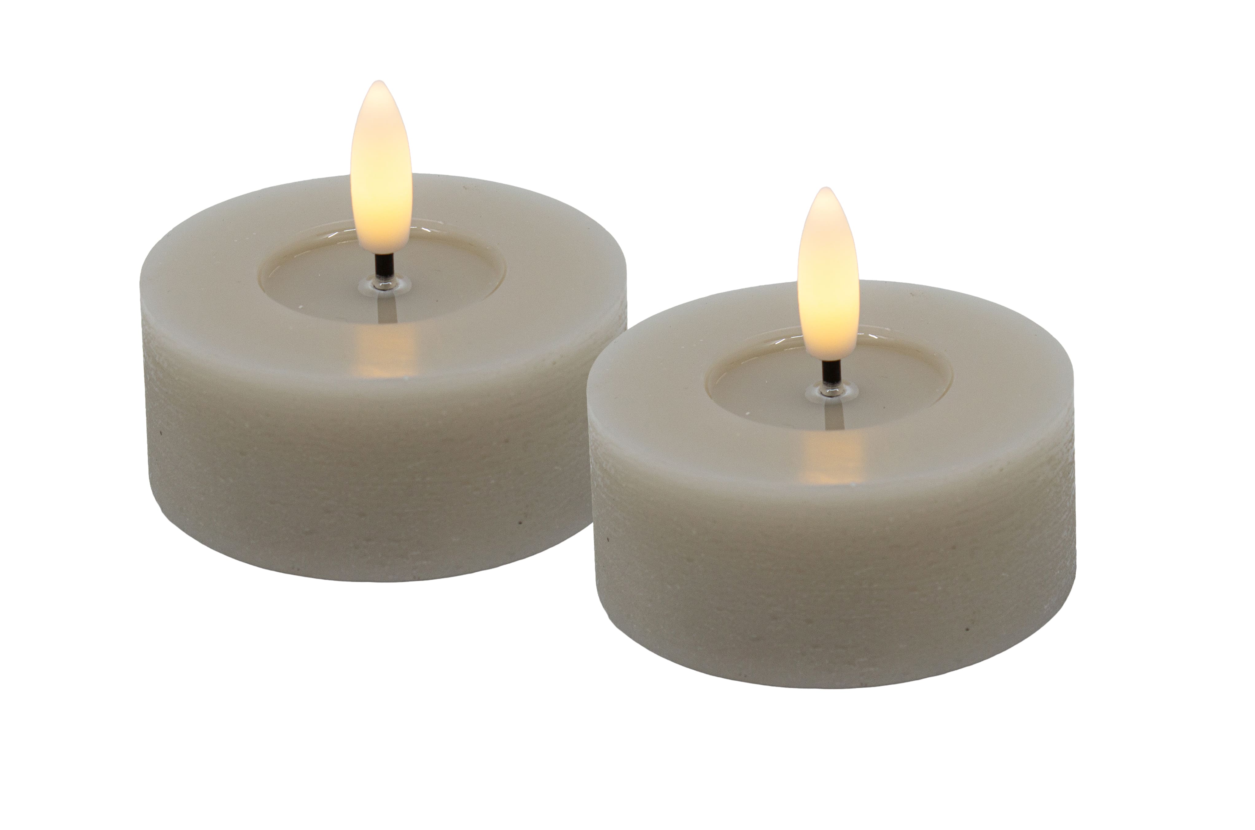 LED Teelicht Set sand rustic 6,8x3