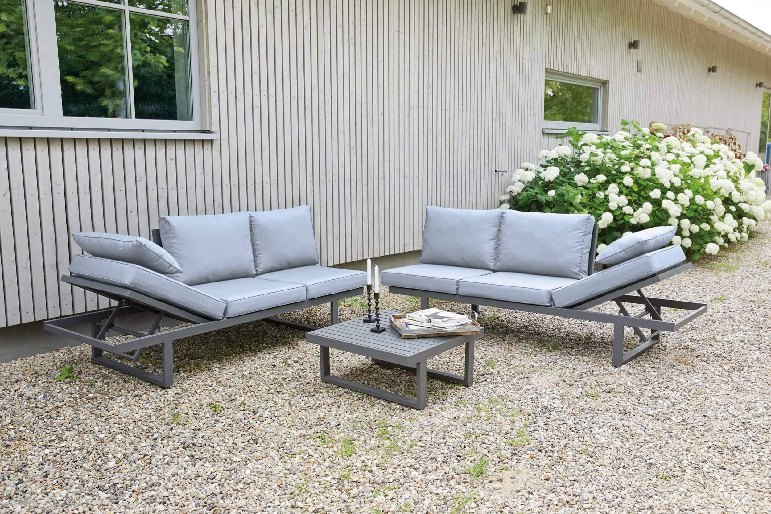 Multifunktionssofa "Bondino", anthrazit, Aluminium