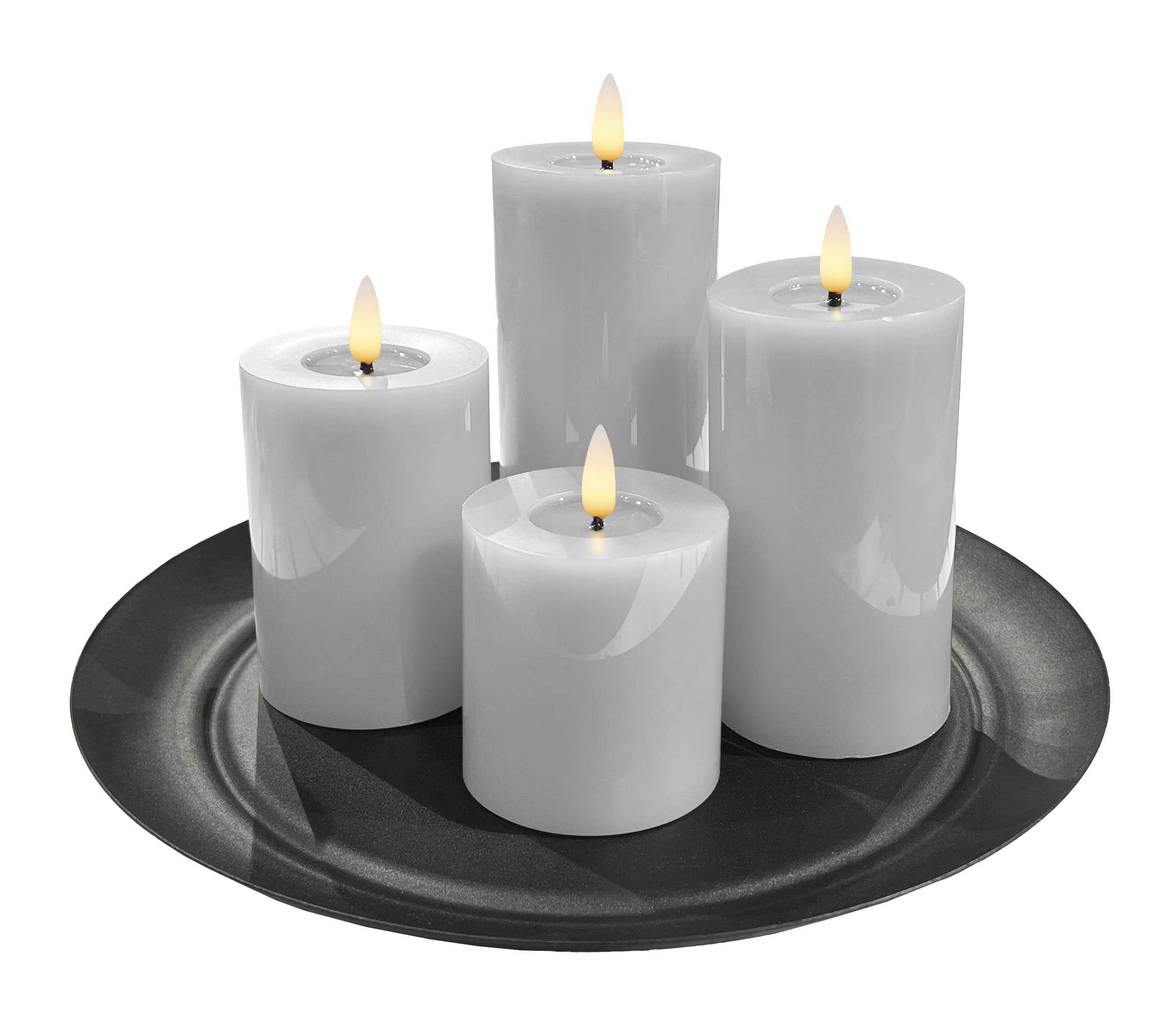 LED 4er Set W white mit Teller