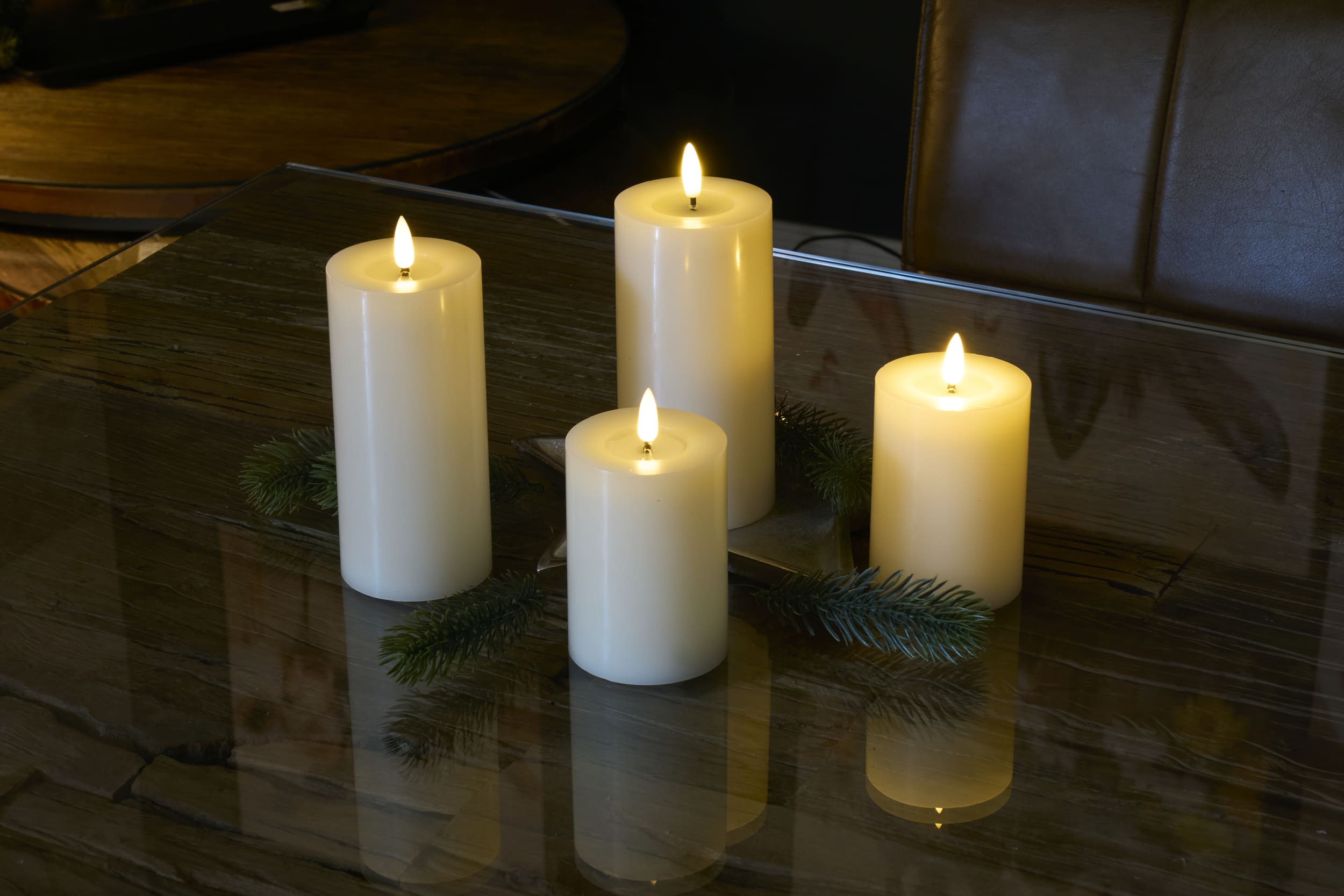 LED 4er Set W white 2x je 7,5x10/15