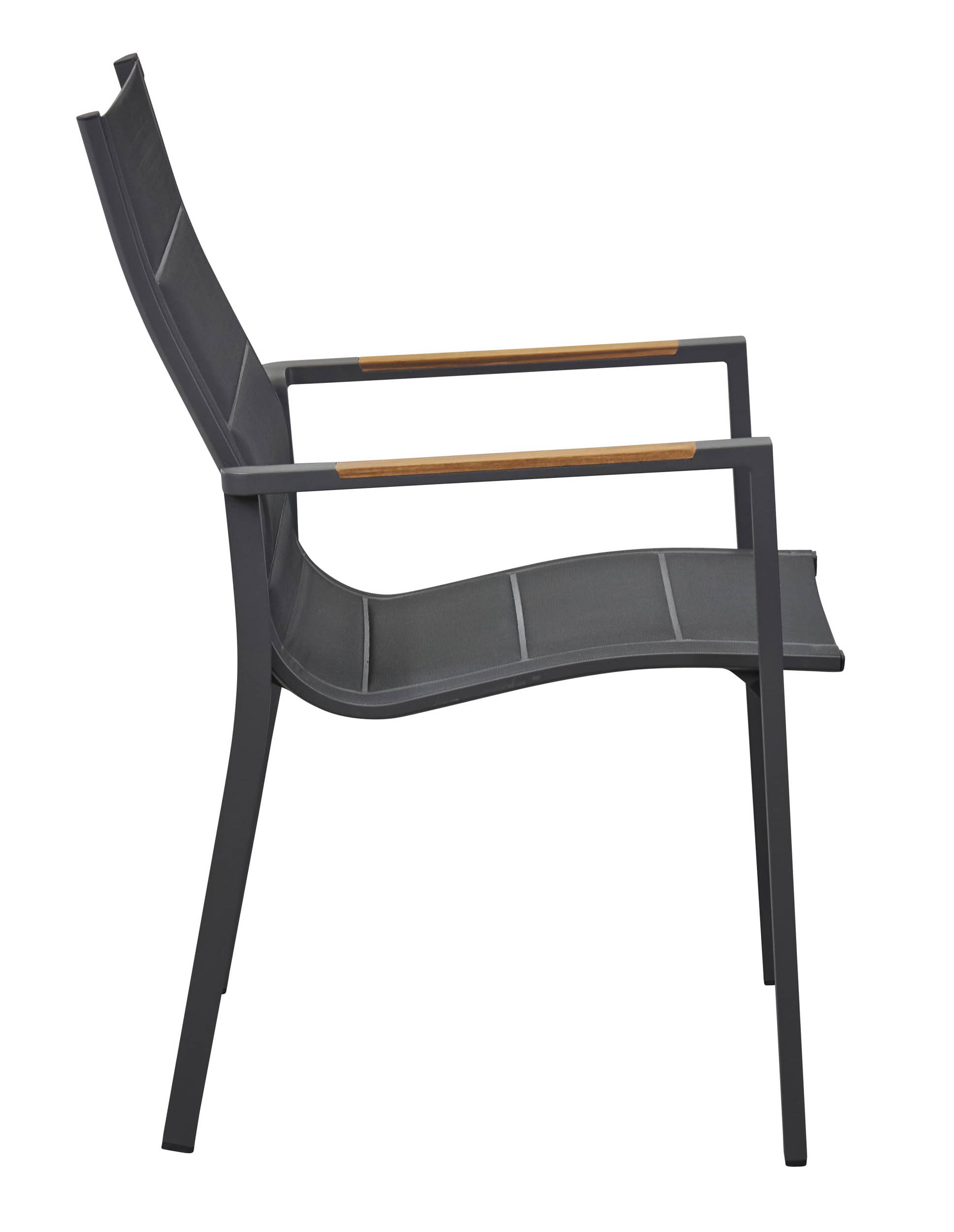 Stapelstuhl "Unicamo" Teak anthrazit pad