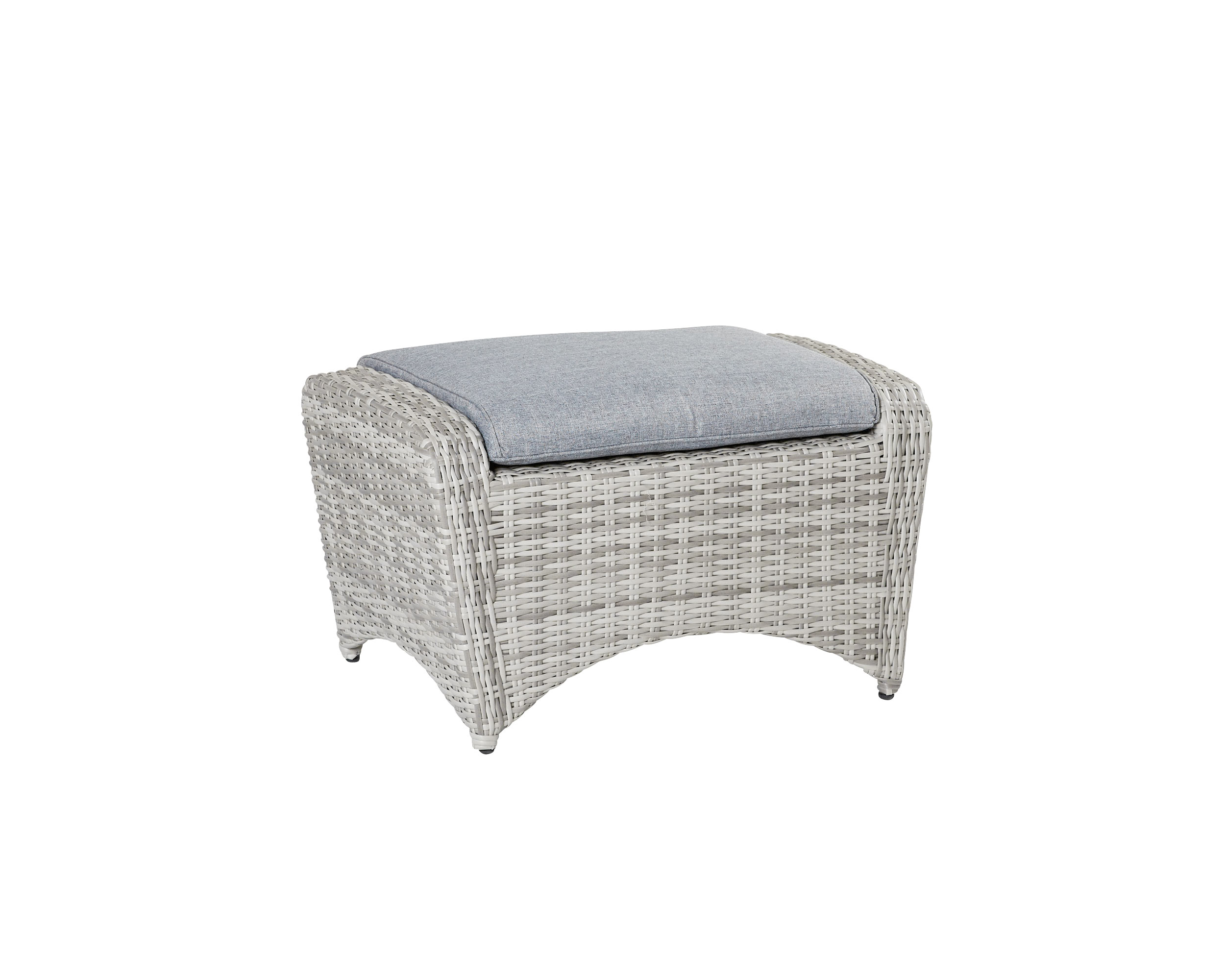 Living Hocker "Nizza" white grey inkl. Kissen