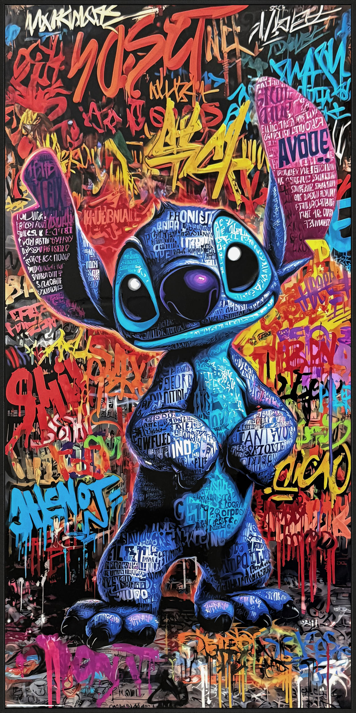 Wandbild Frame Graffiti Stich 60x120cm