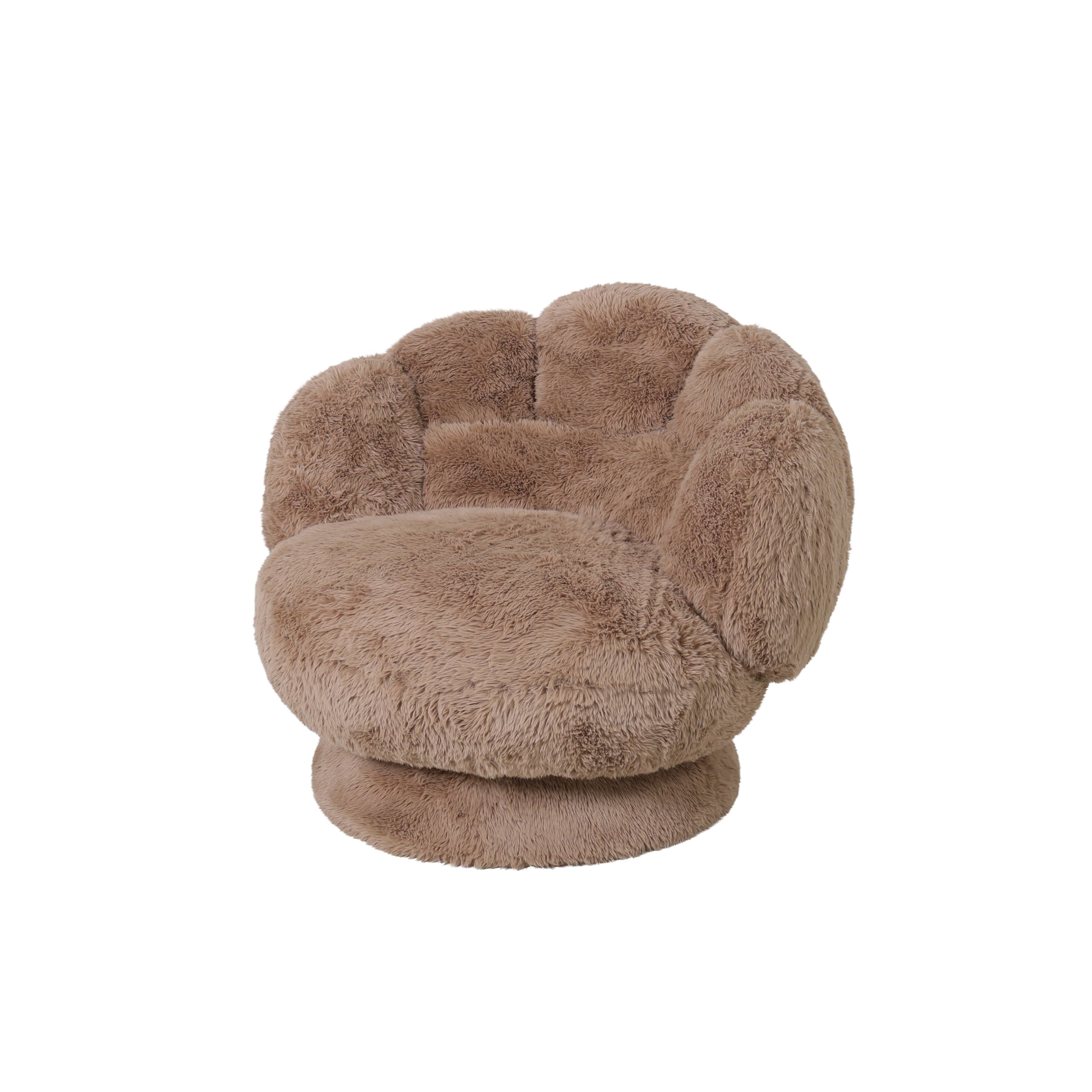 Drehsessel Miami Bezug Fell hellbraun