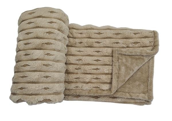 Decke gemustert Felloptik beige 140x170