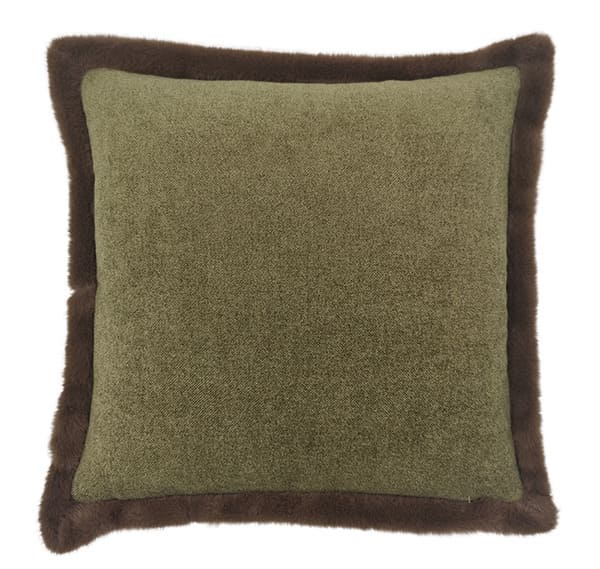 Dekokissen uni Rand db oliv 45x45