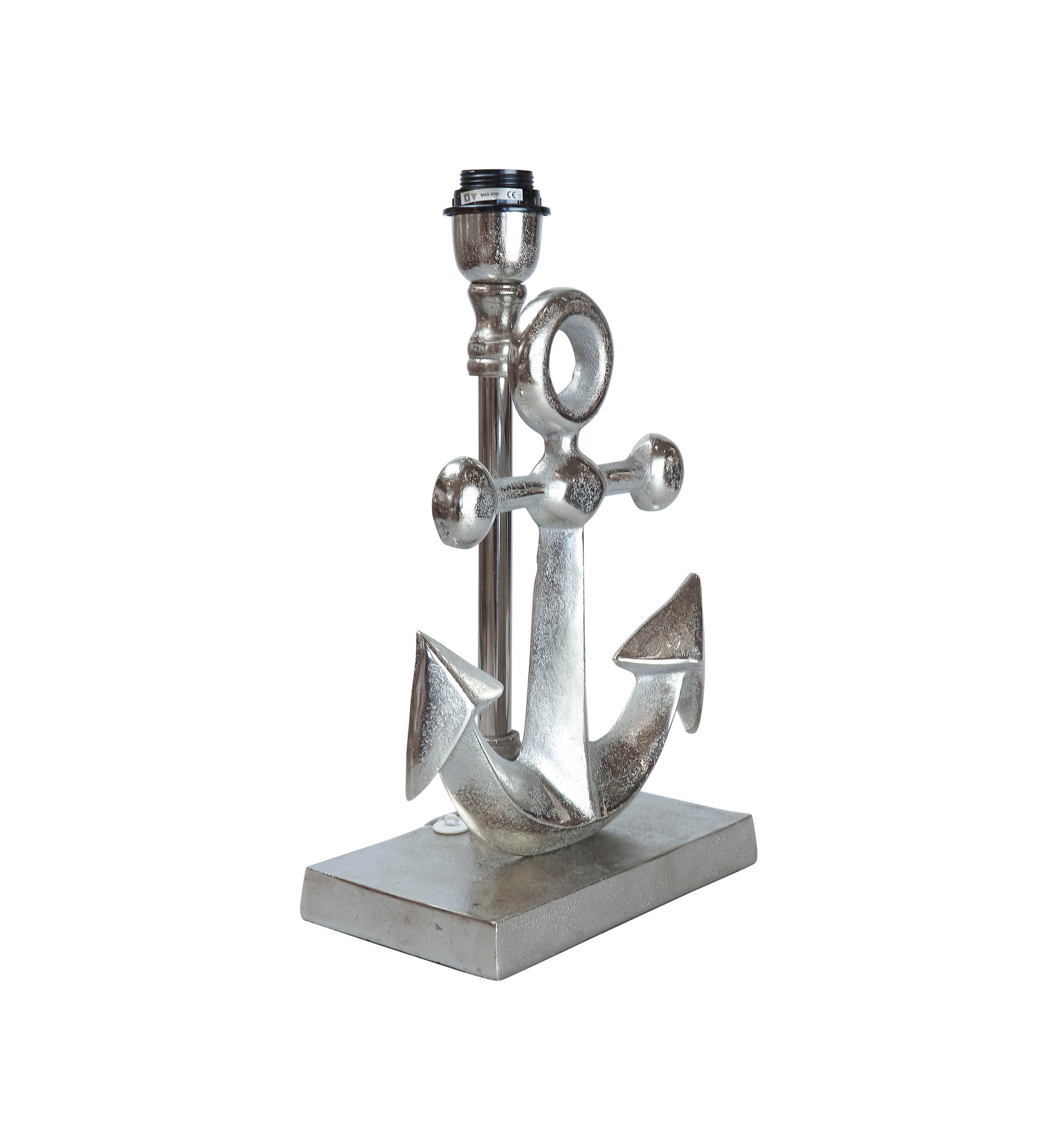 Lampenfuß Anker Alu Raw Nickel 25x13x43cm
