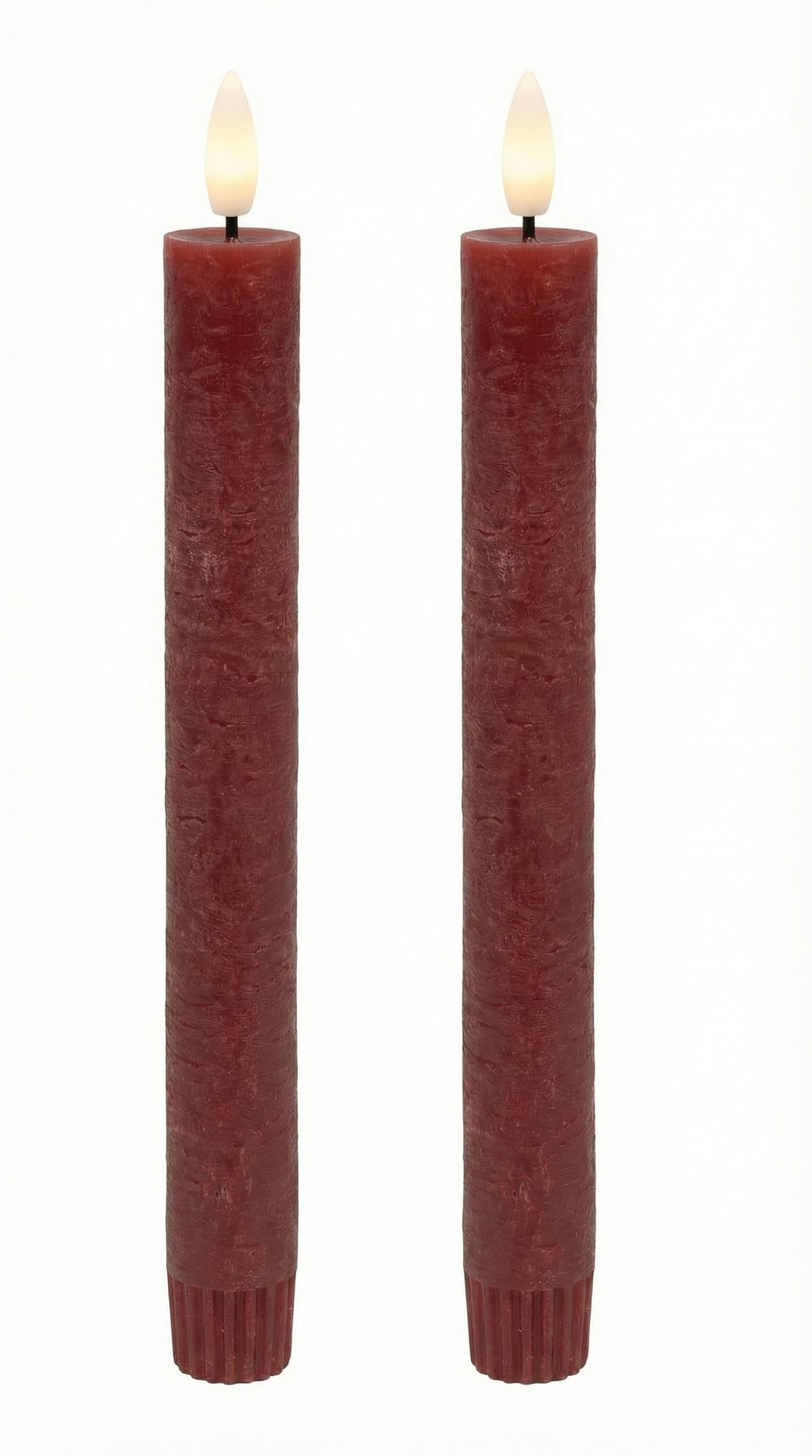 LED Stabkerzen Set red rustic 2,2x21,5