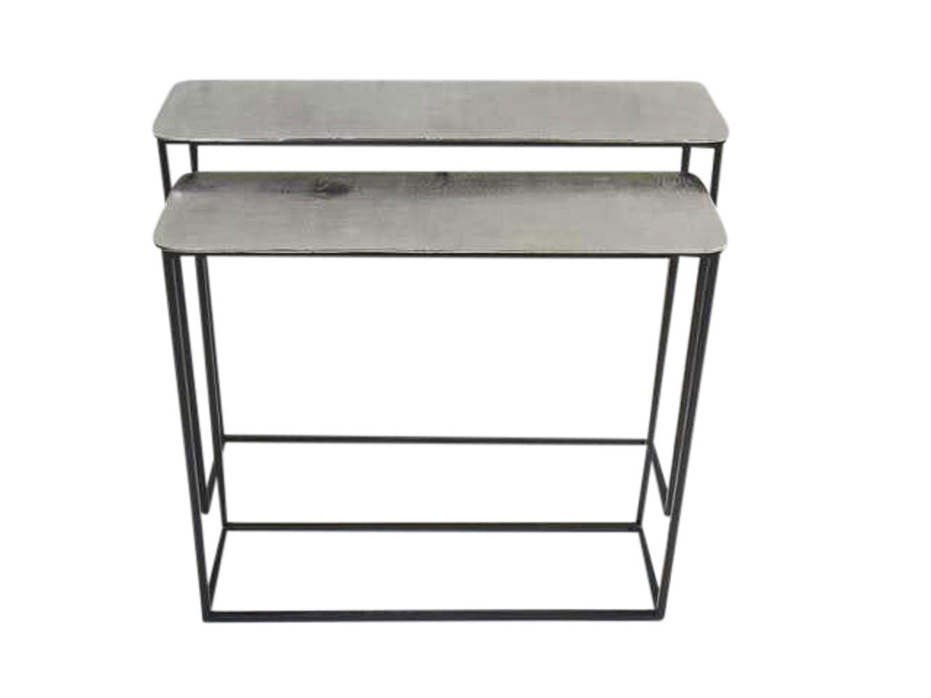 Konsole Set 2-tlg Nickel 90x26x76 & 80x26x70cm