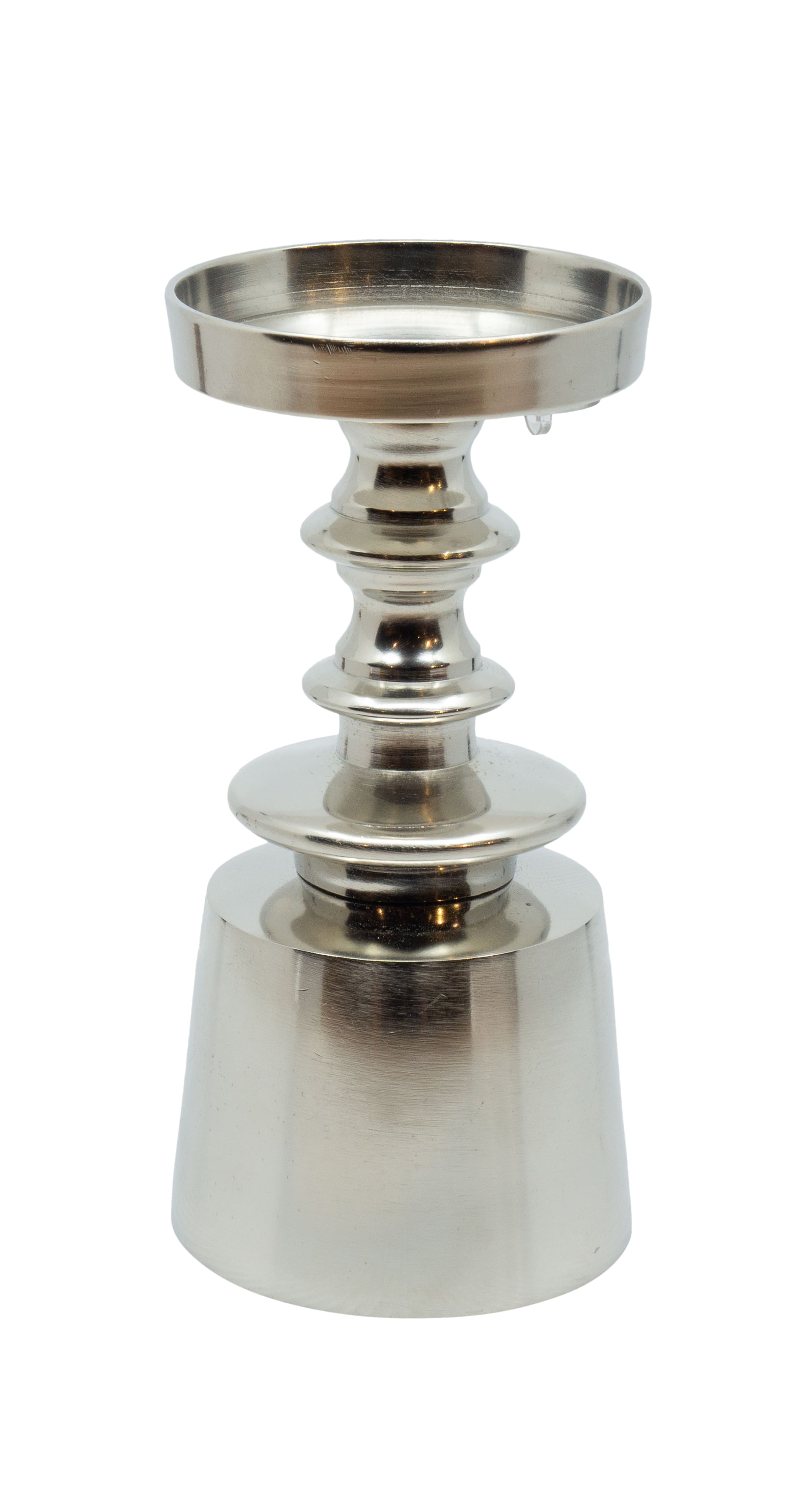 Kerzenständer für Stumpenkerzen Alu Nickel 9x9x18cm