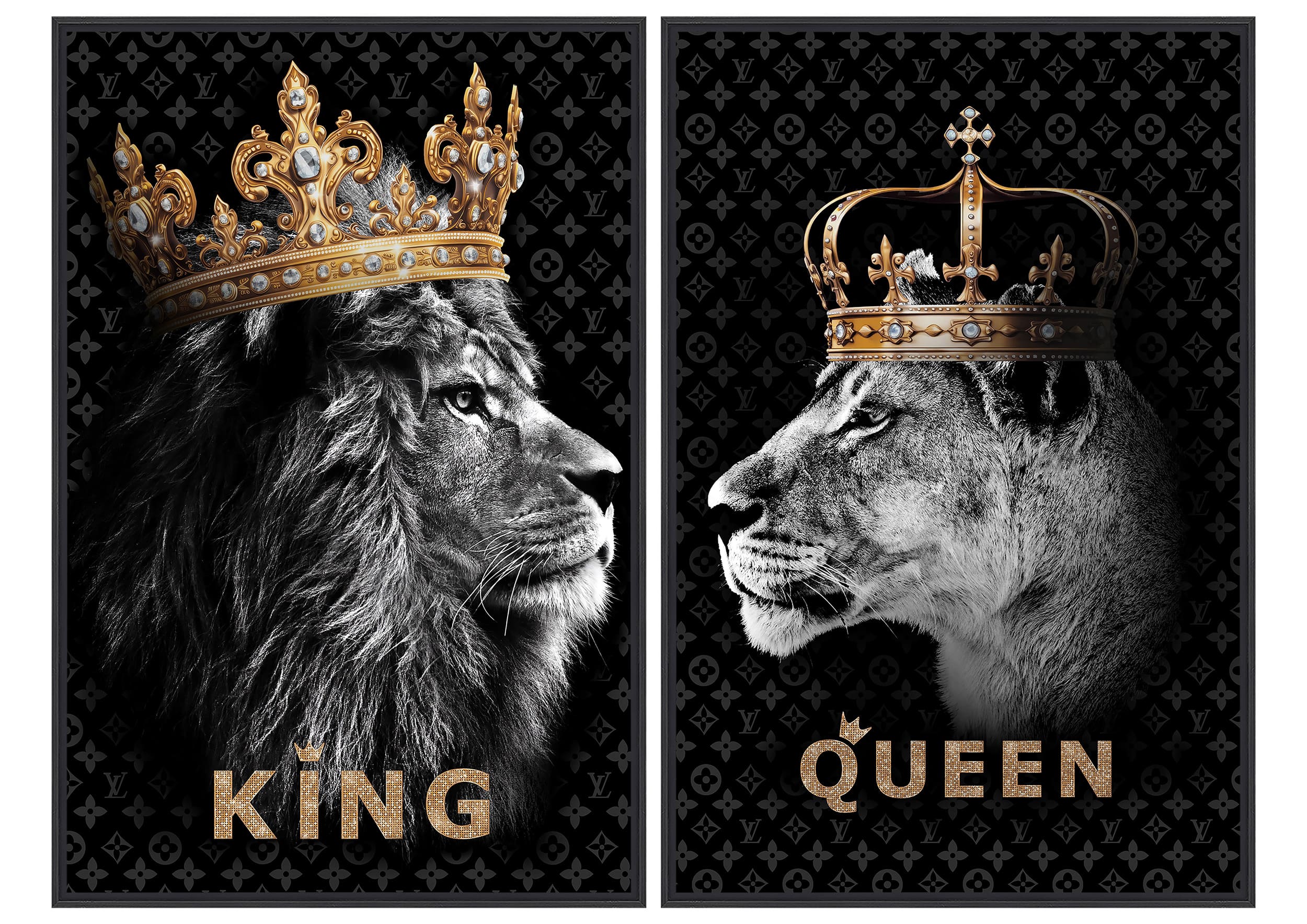 Wandbild Frame 2-fach sort. King and Queen 40x60cm