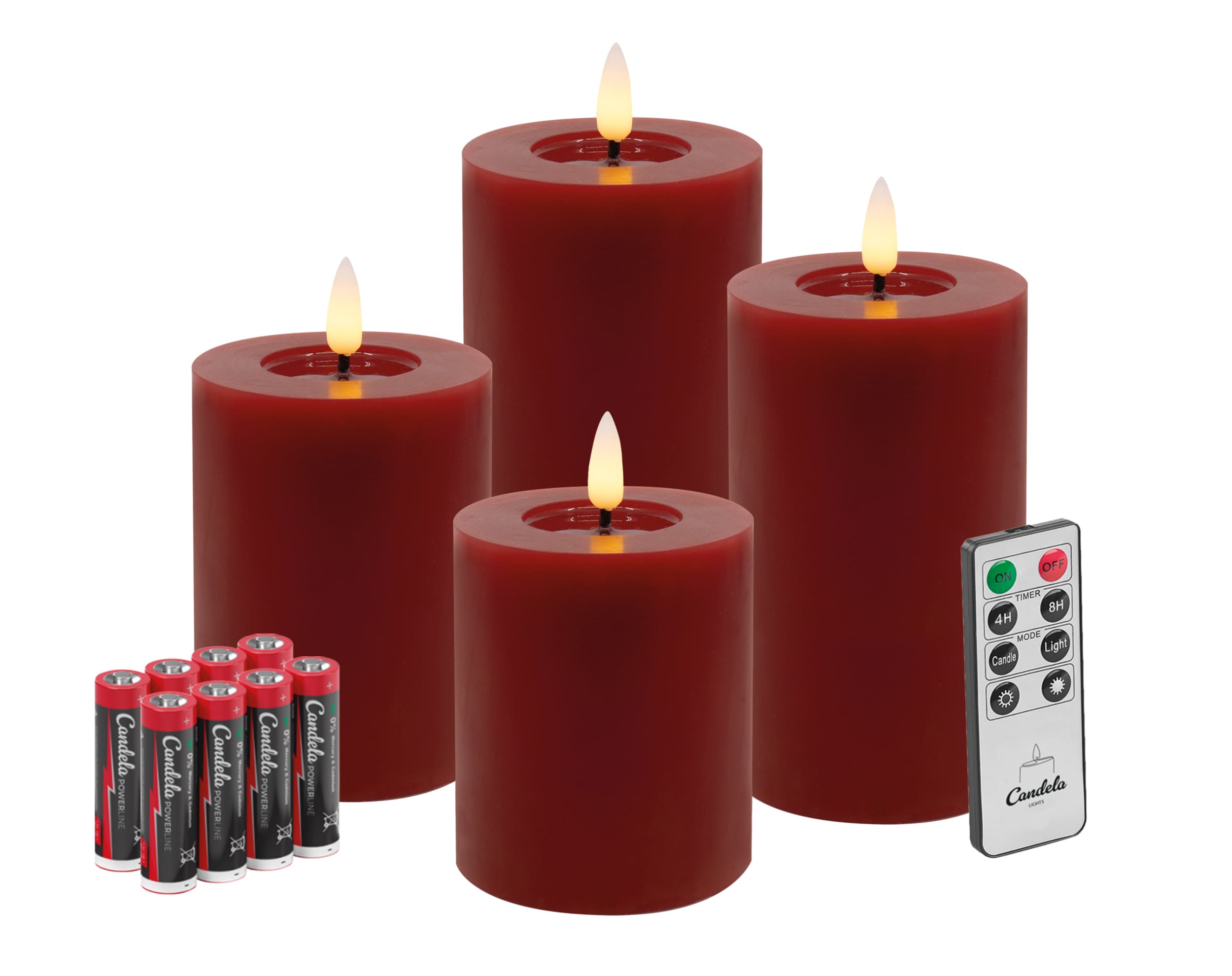 LED 4er Set W red ohne Teller