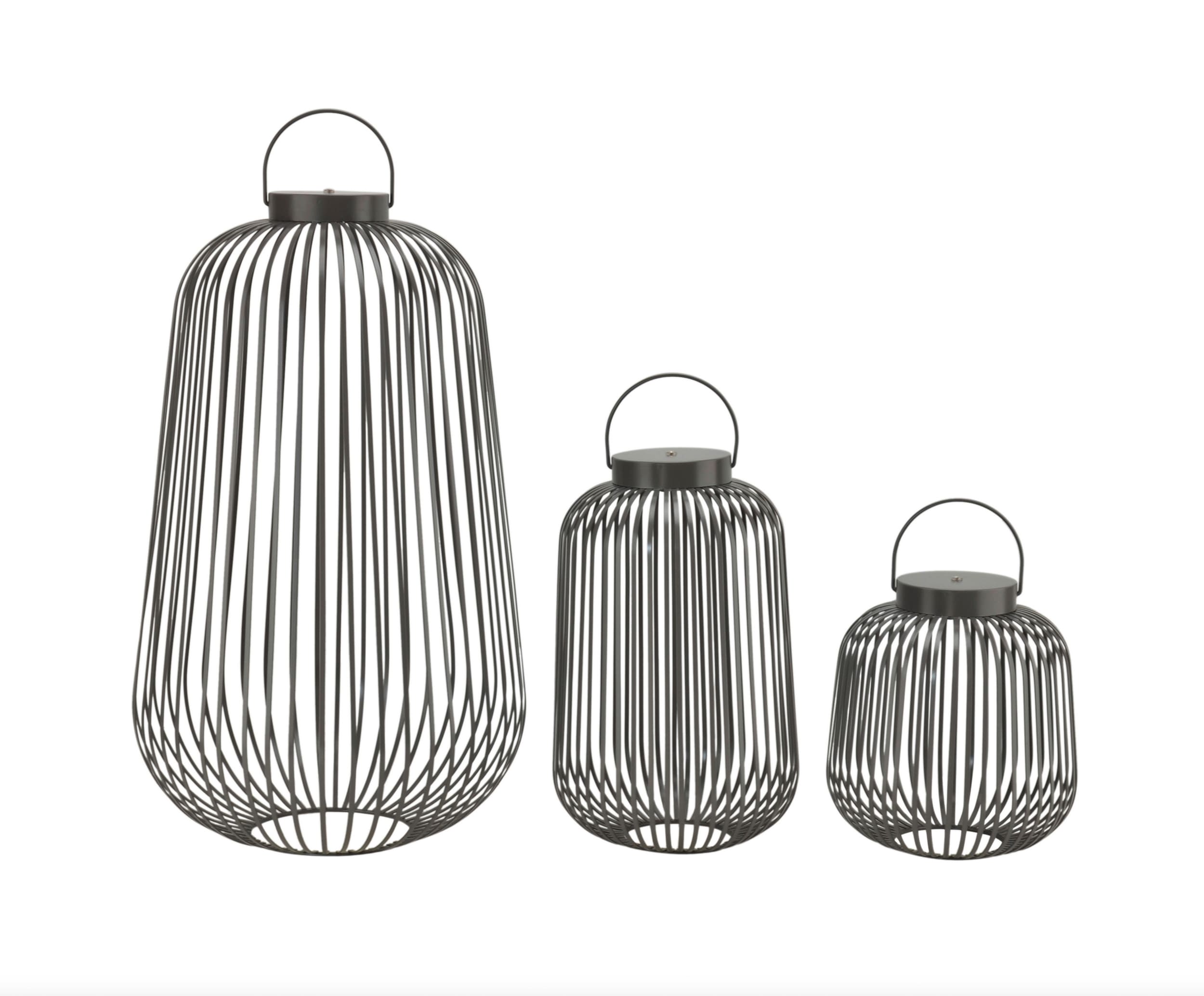 LED Metalllaterne Lunaro grau H=60cm