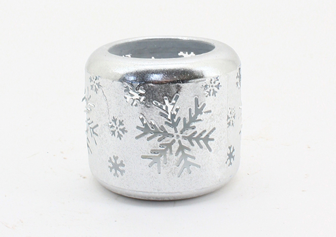 Windlicht Schnee S silber 9,5