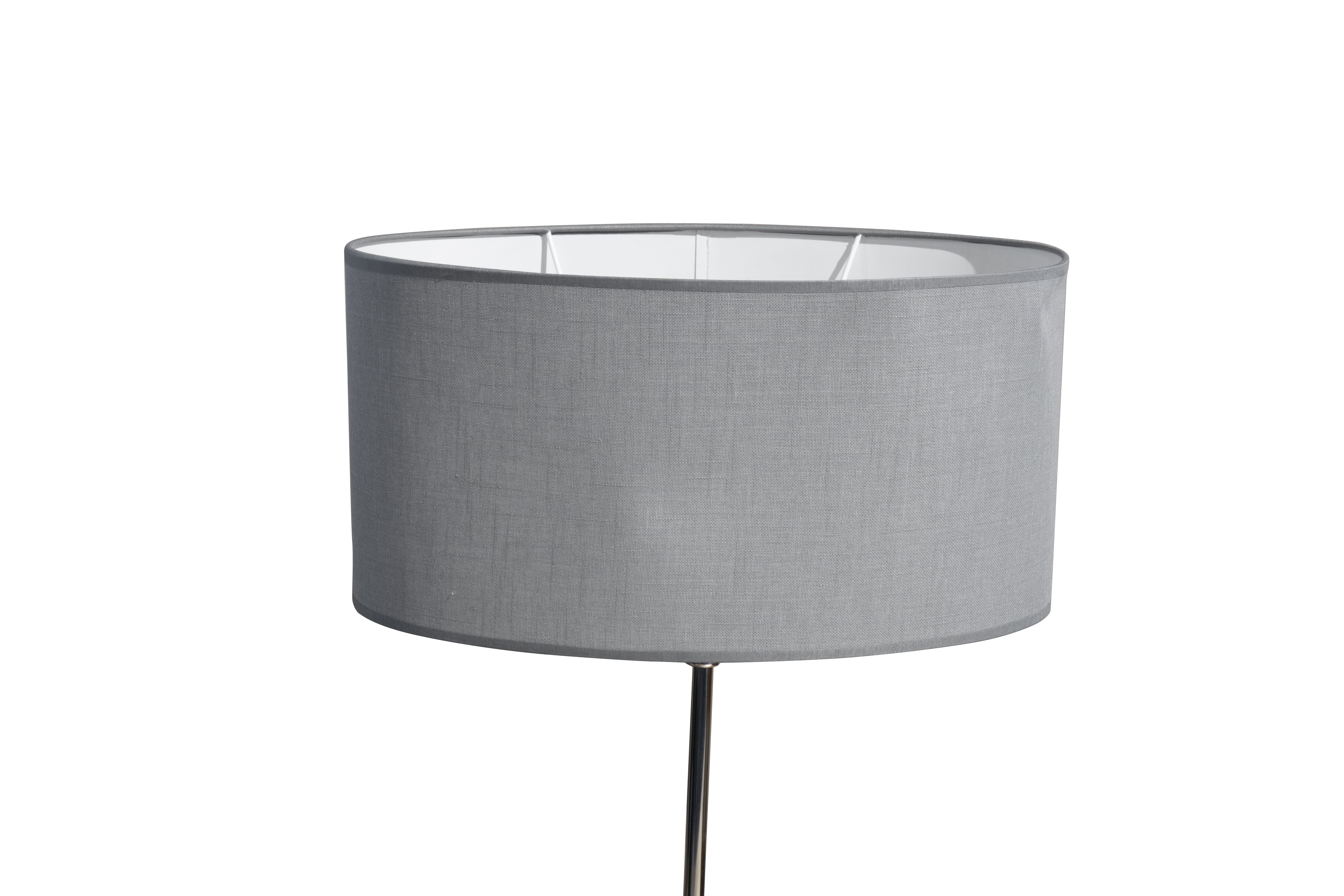 Lampenschirm oval gerade Leinenoptik grau D=44cm