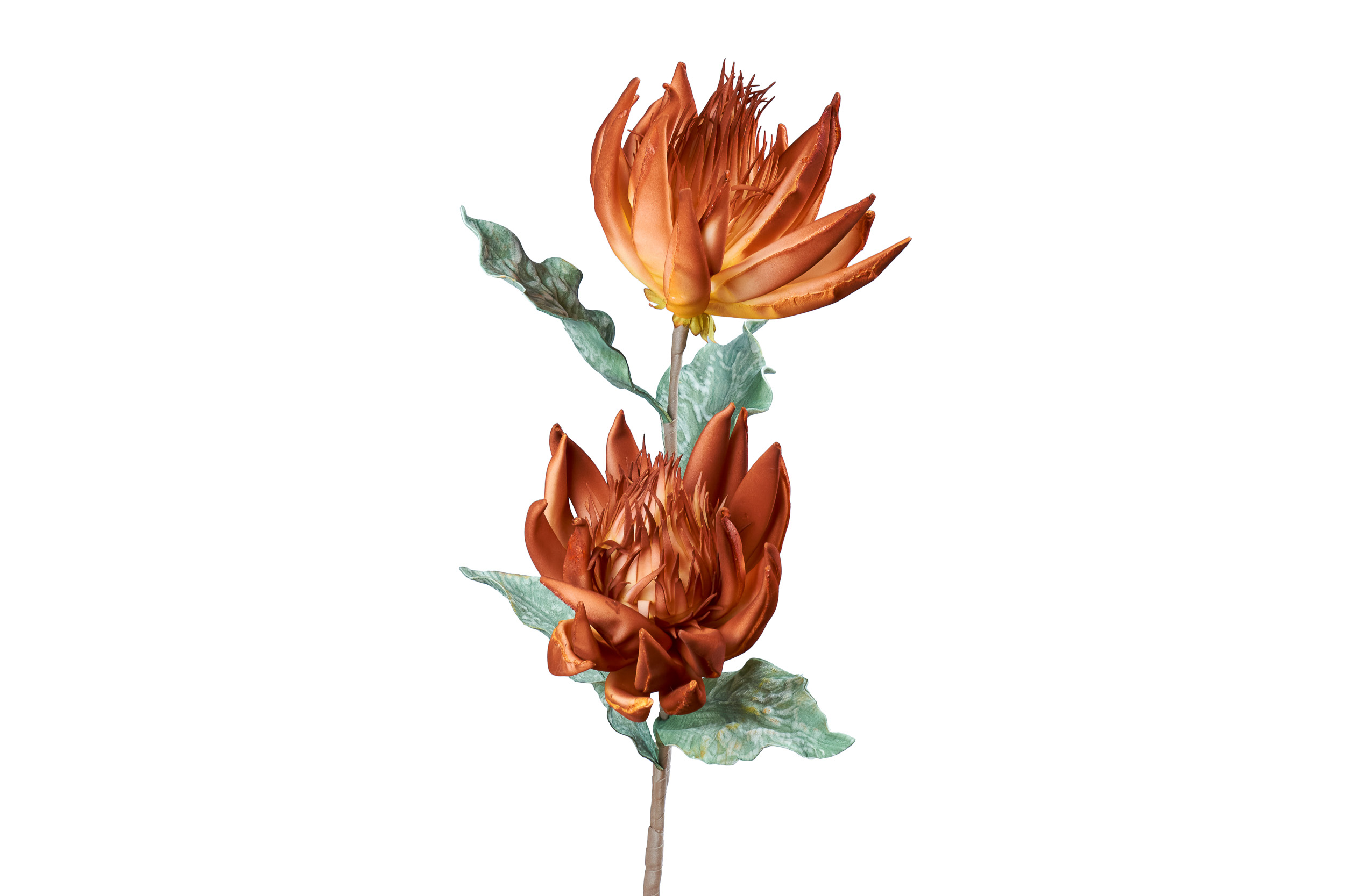 Kunstblume mit 2 Blüten orange L=89cm AF7157 A02