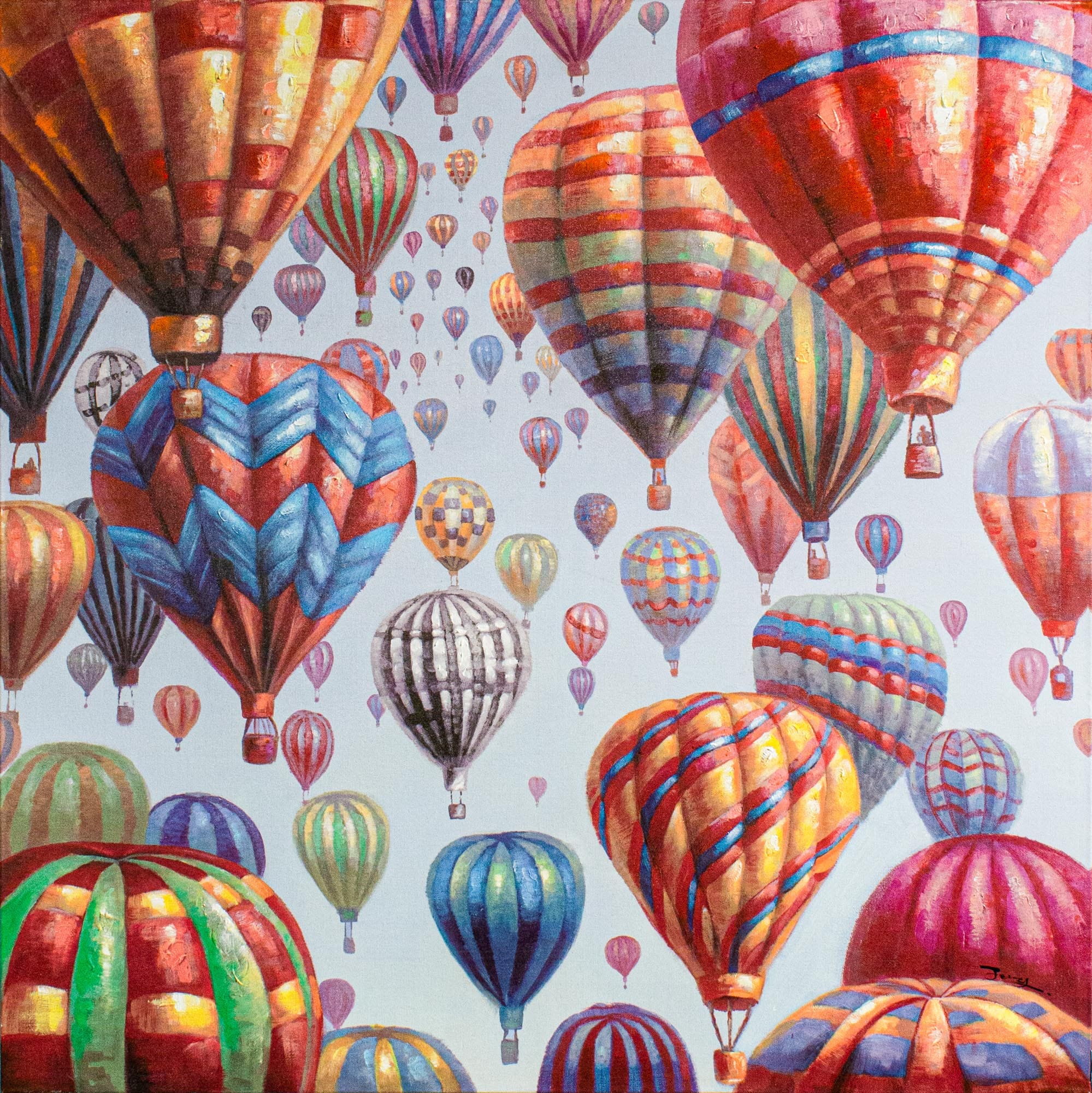 Ölbild Heißluftballons  115x115 cm