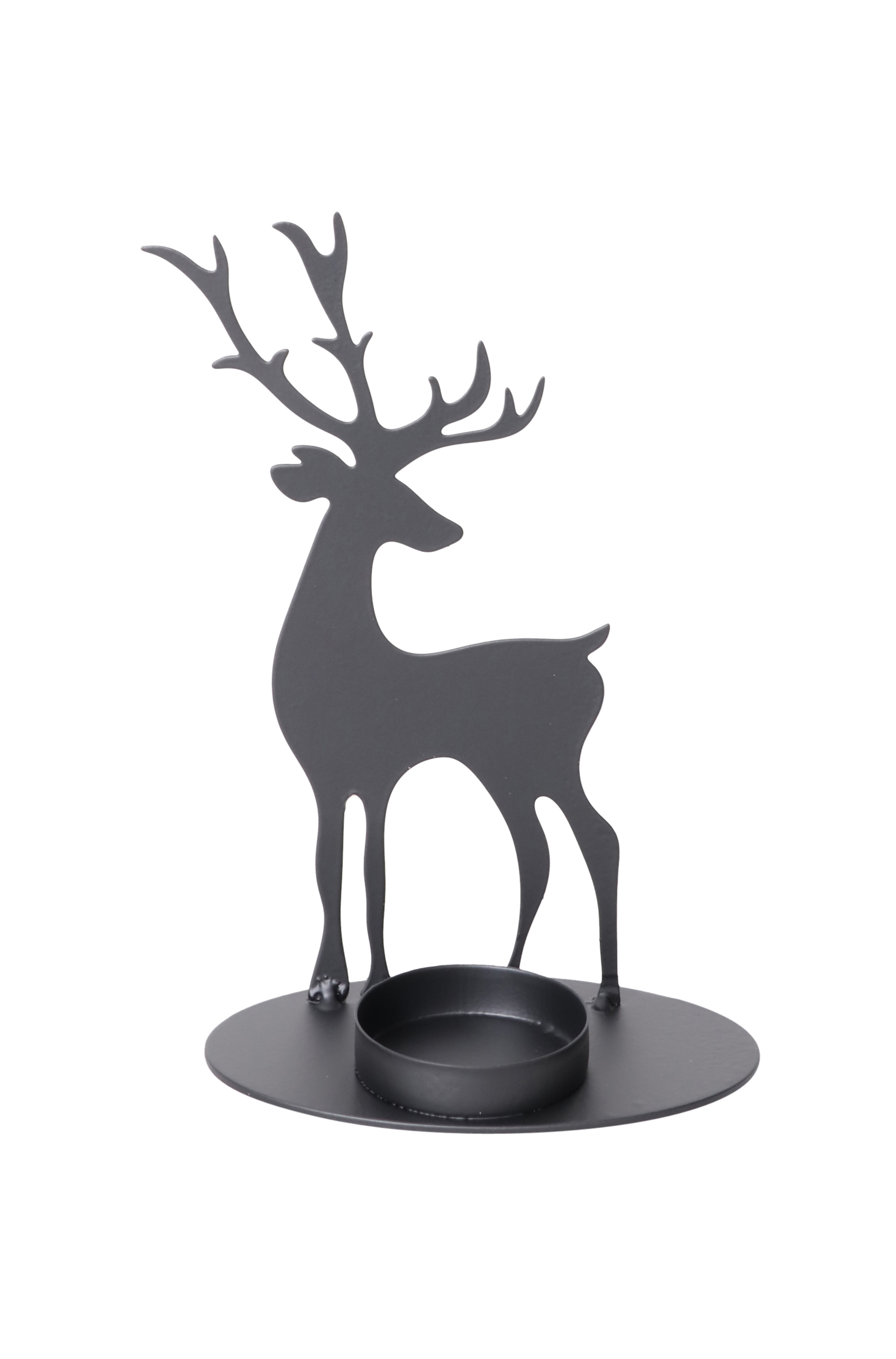 Kerzenständer Hirsch schwarz 12x6x19