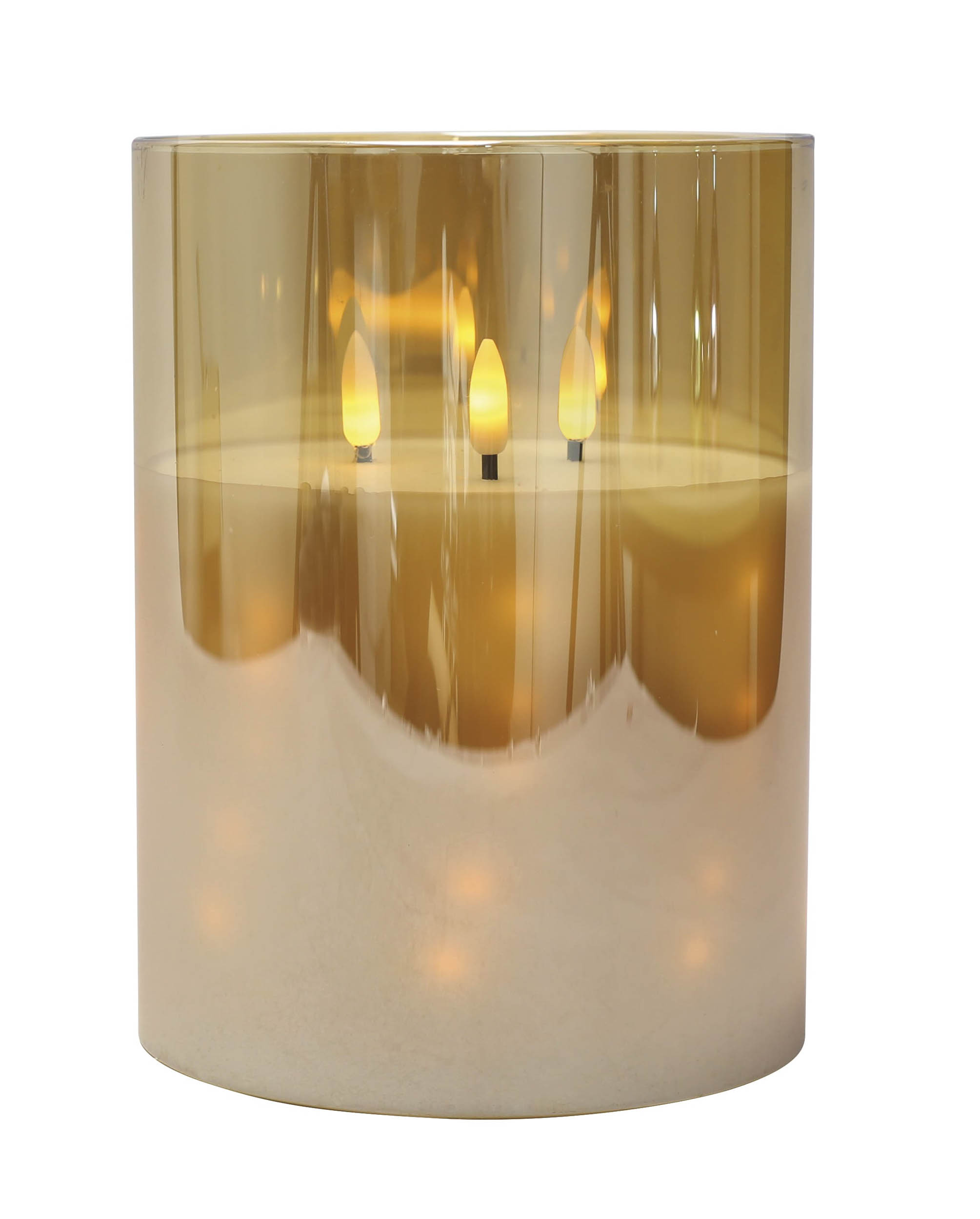 LED Kerzenglas 3D gold 15x20