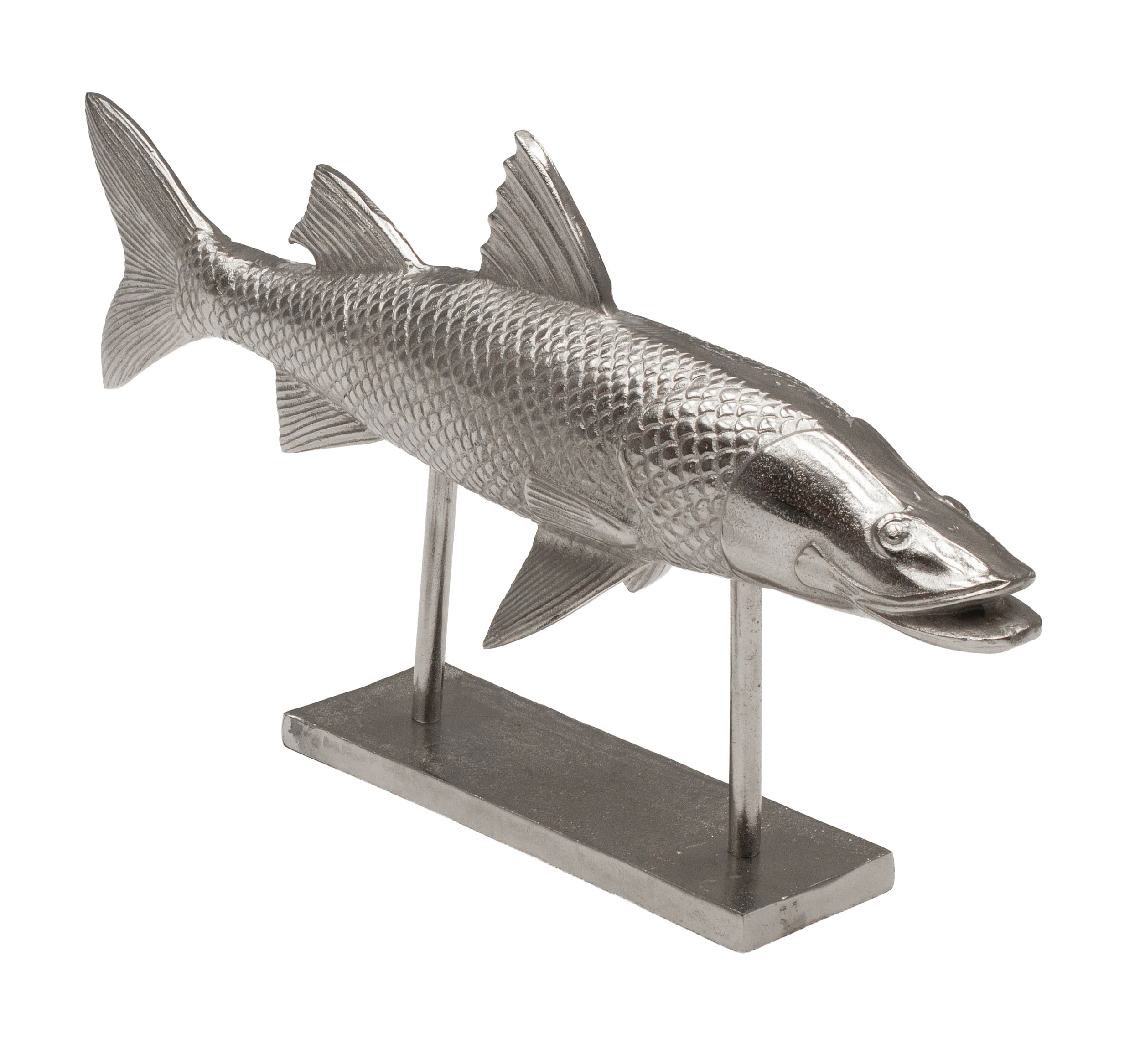 Standdeko Fisch Alu Nickle 64x10x32cm