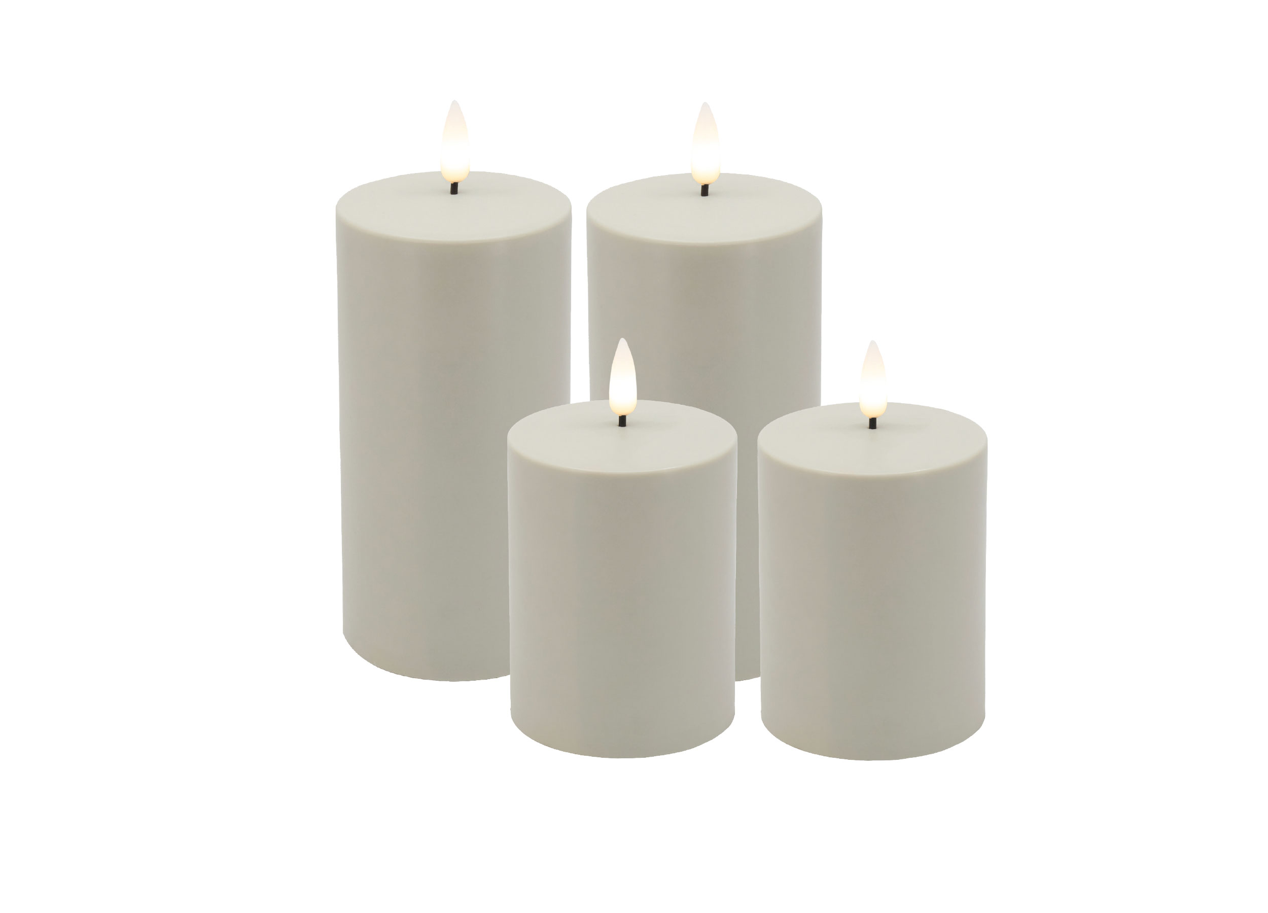 Solar LED-Kerzen Set 4x Sand 2x7,5x10/15