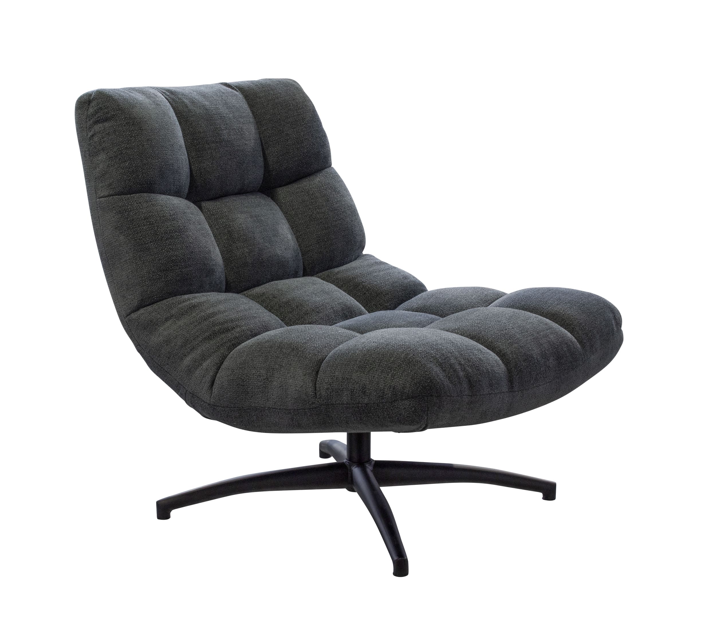 Drehsessel Memphis Karosteppung Bezug Webstoff dunkelgrau