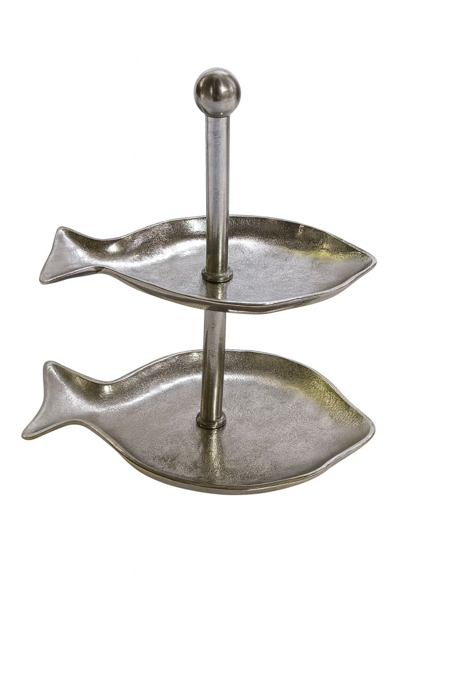 Etagere Fisch 2st Alu Nickel 32x23x40