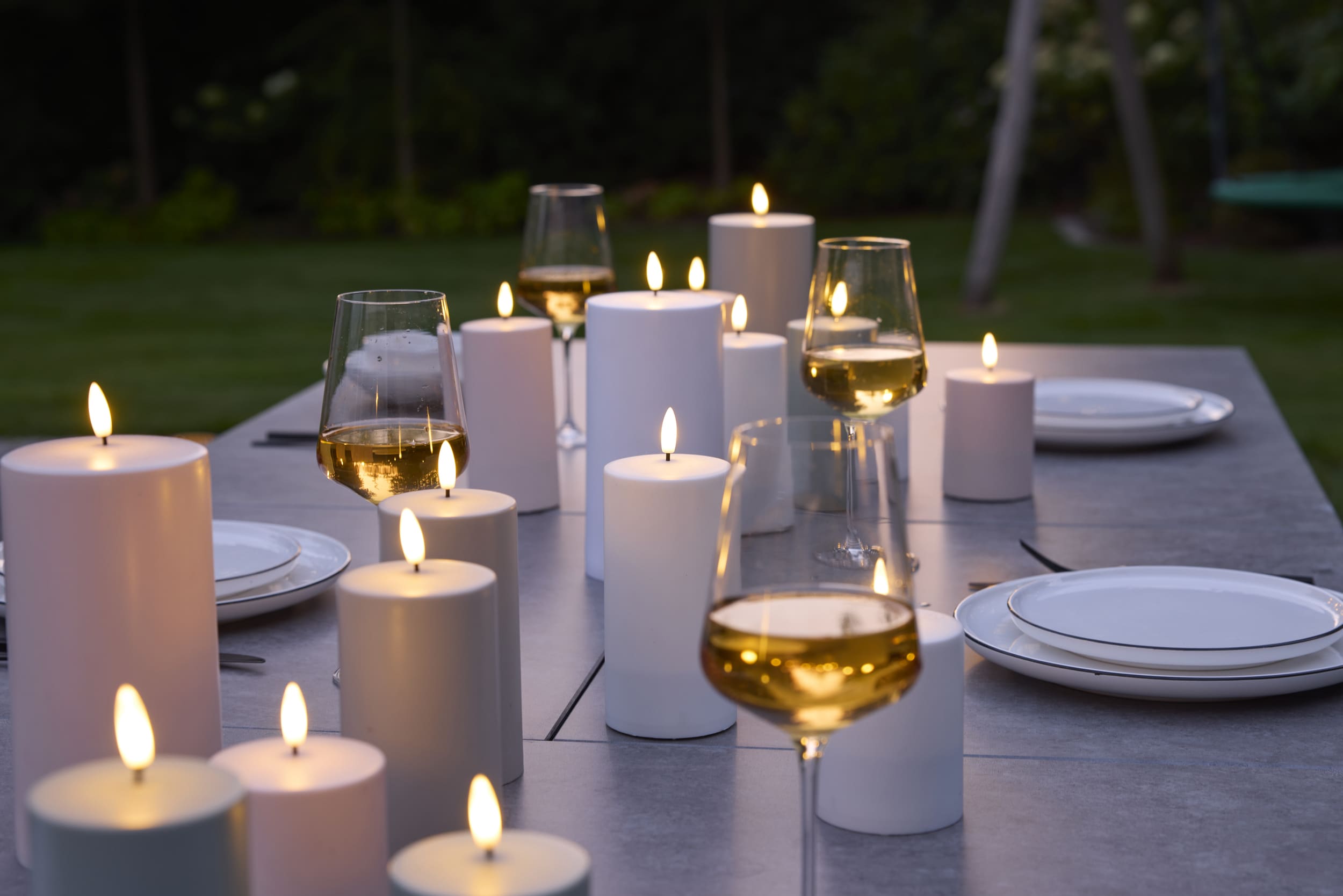 Solar LED-Kerzen Set 4x Sand 2x7,5x10/15