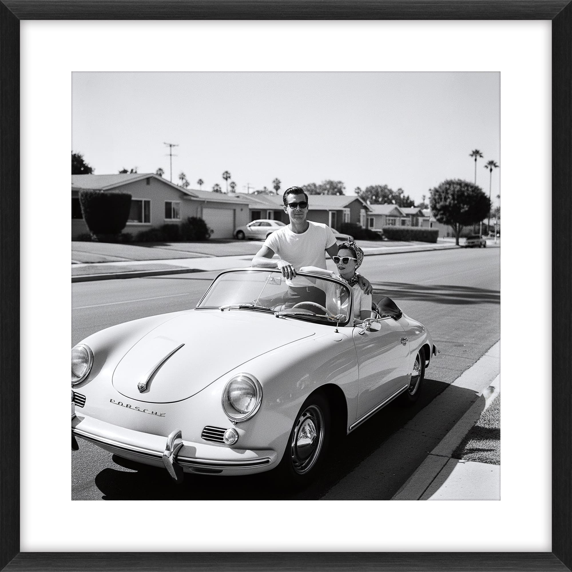 Bild Frame Lovers in white car 80x80cm