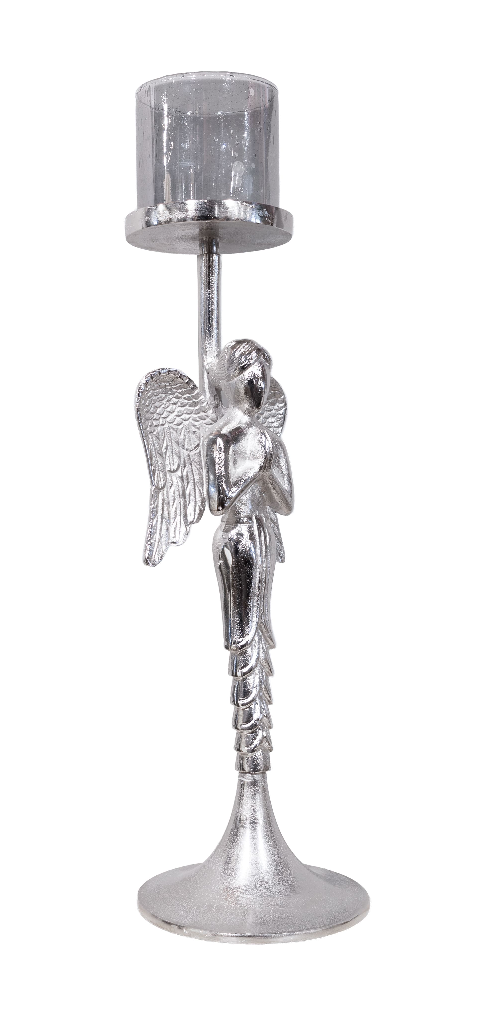 Kerzenhalter Engel Alu Nickel 68cm