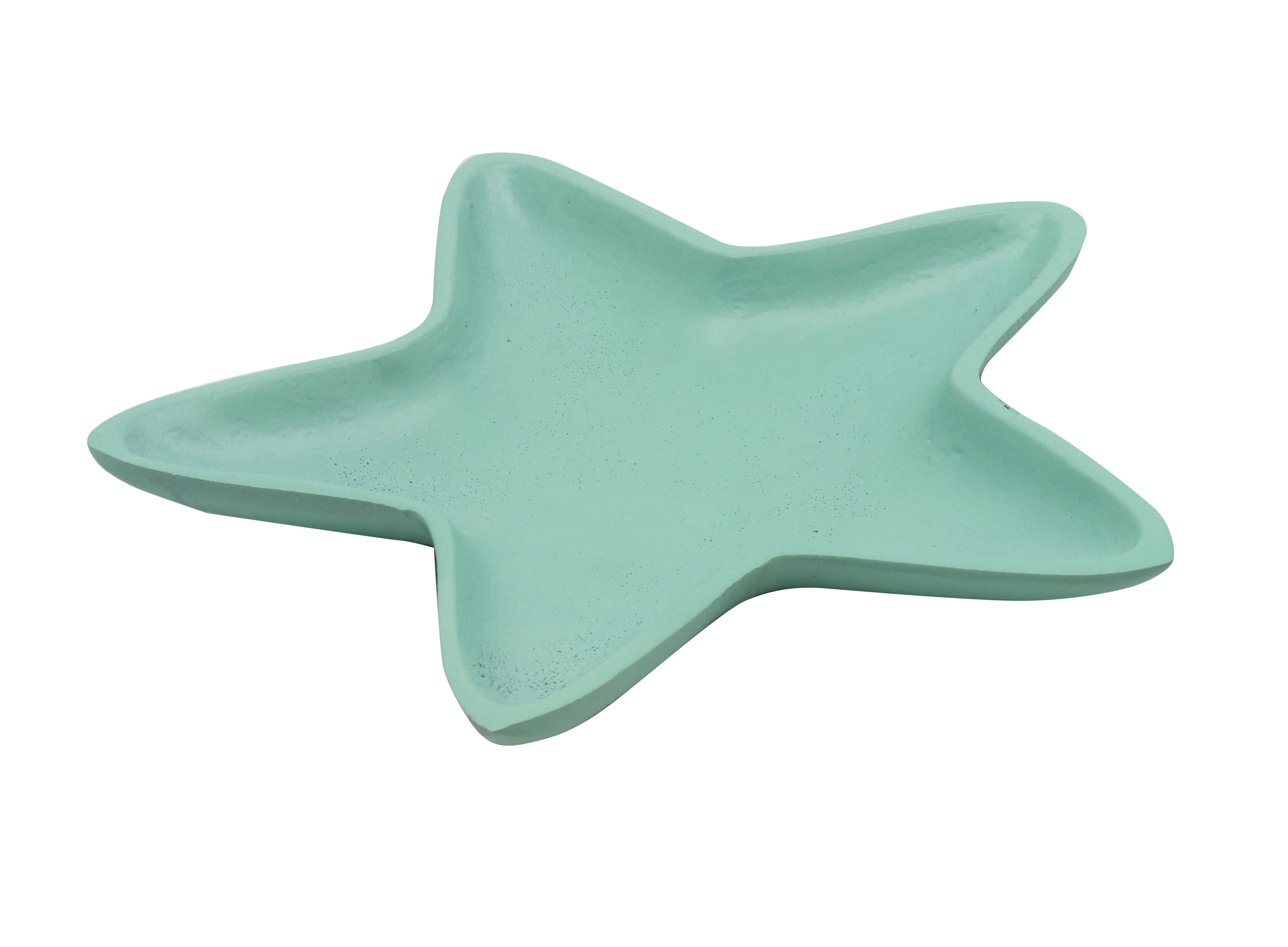 Kerzenteller Alu Stern petrol 19x19x3cm