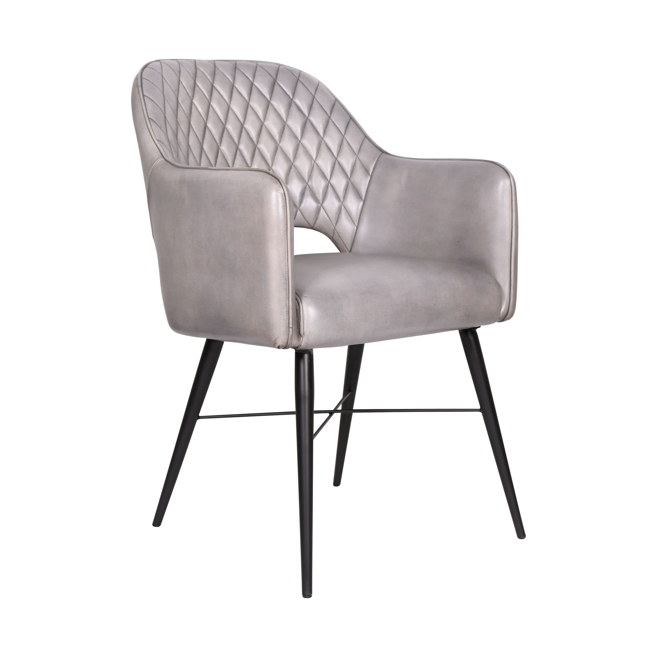 Armlehnenstuhl Virginia Leder hellgrau Armlehnenstuhl Virginia Leder hellgrau