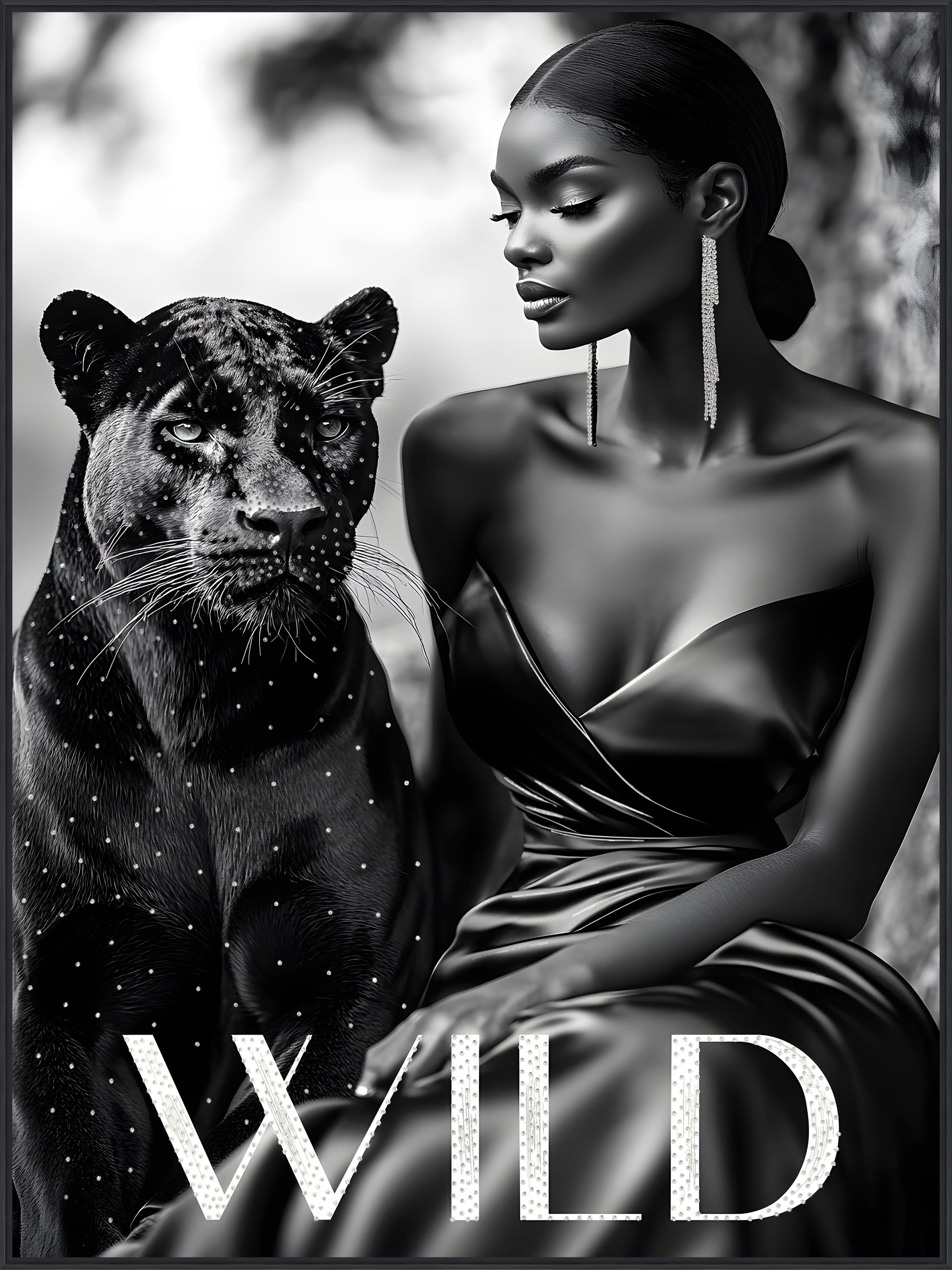 Wandbild Frame Wild black and white 90x120cm