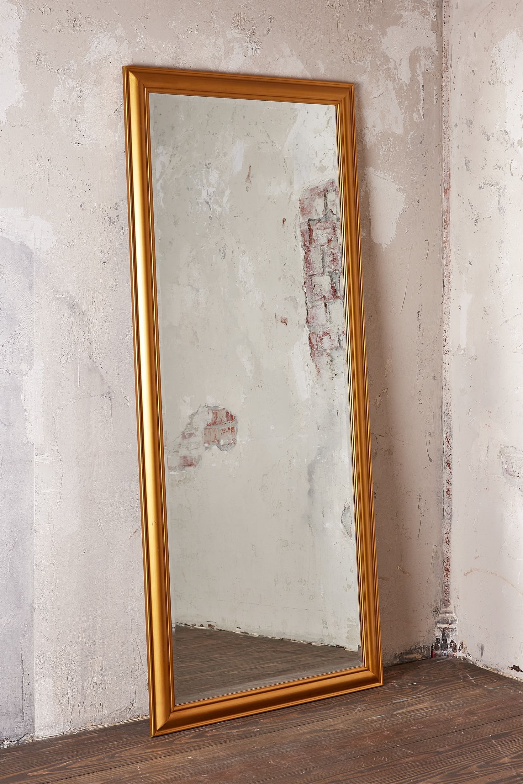 Wandspiegel Holzrahmen schlicht gold 80x180cm