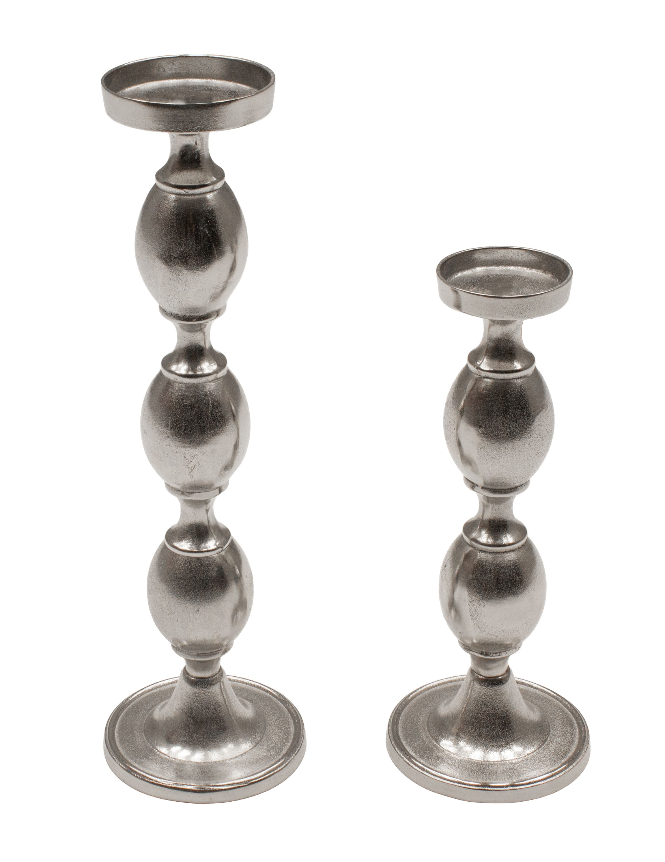 Kerzenständer Tropfendesgin Alu Nickel 19x19x66cm