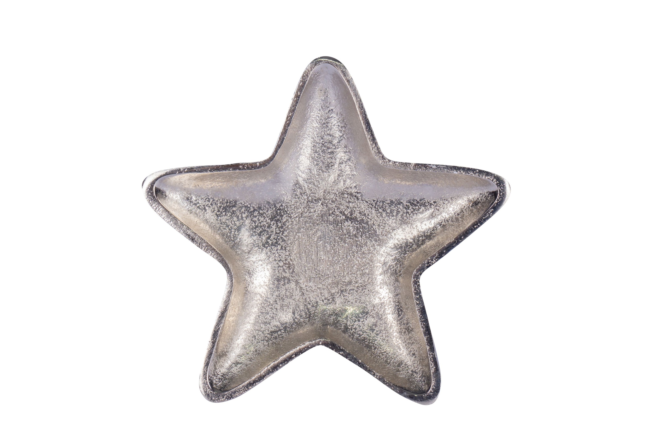 Kerzenteller Stern Alu Nickel 13x13x1,5