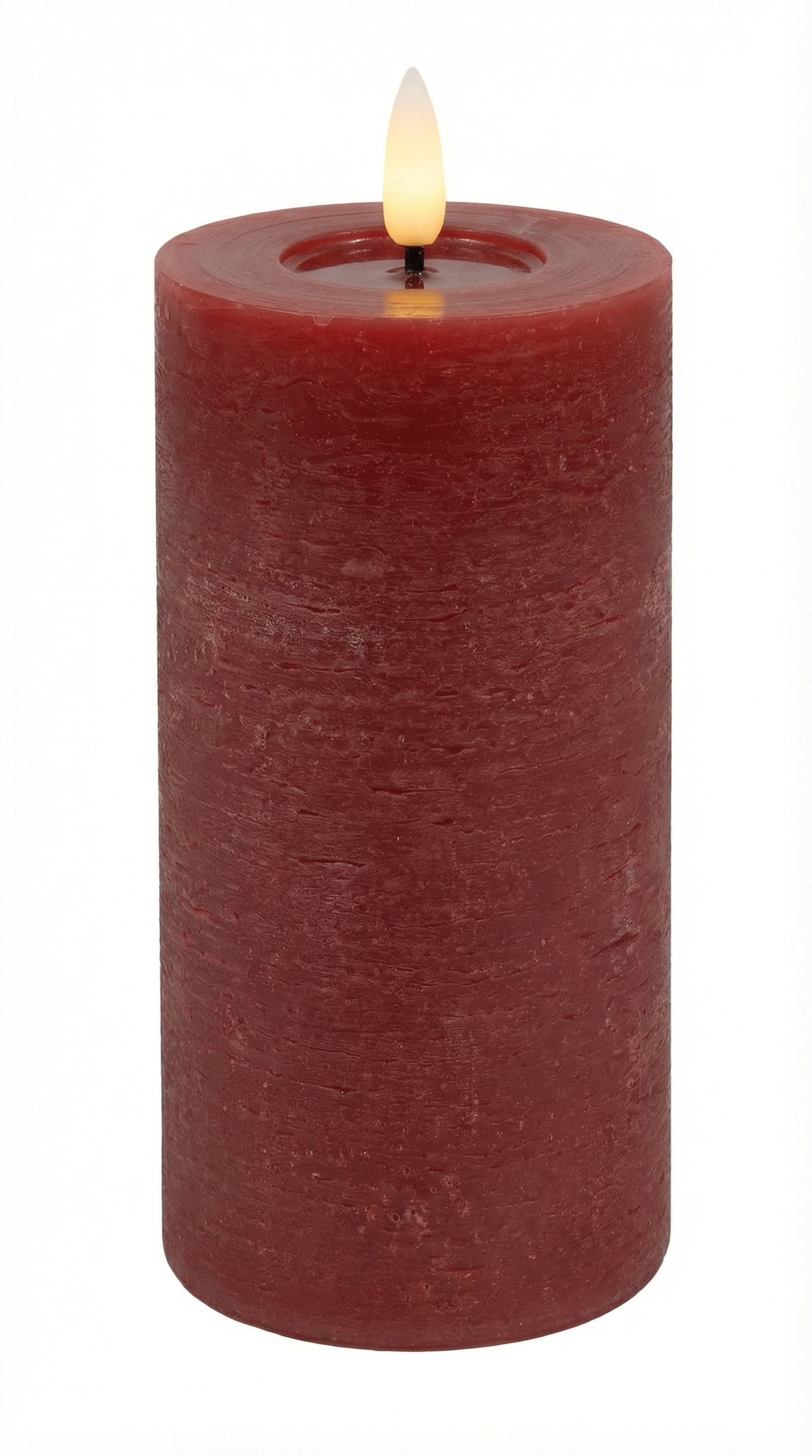 LED Stumpenkerze red rustic 7,5x15