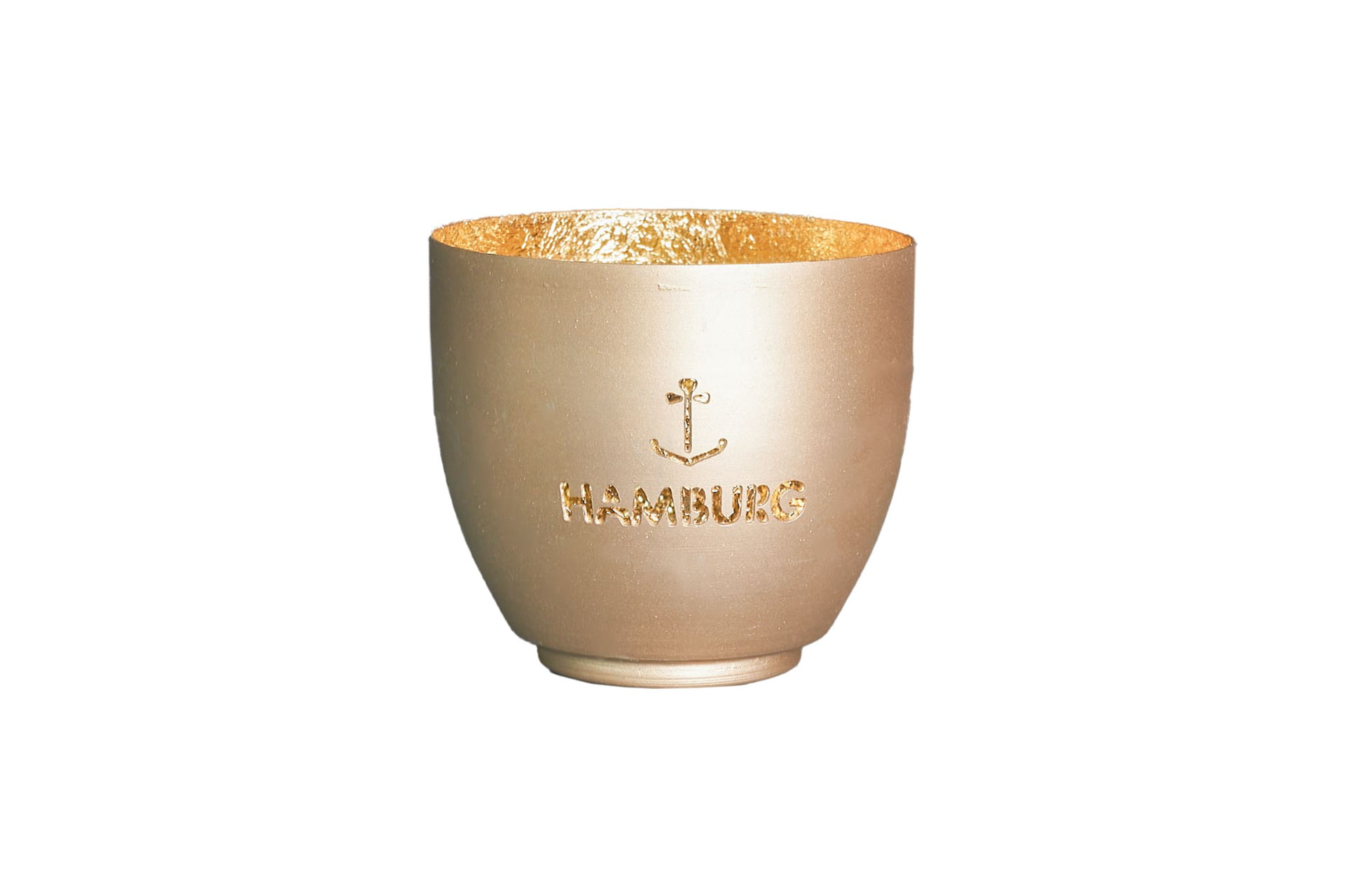 Votiv Bali Anker Hamburg painted champagne gold metallic D=10cm H=9cm