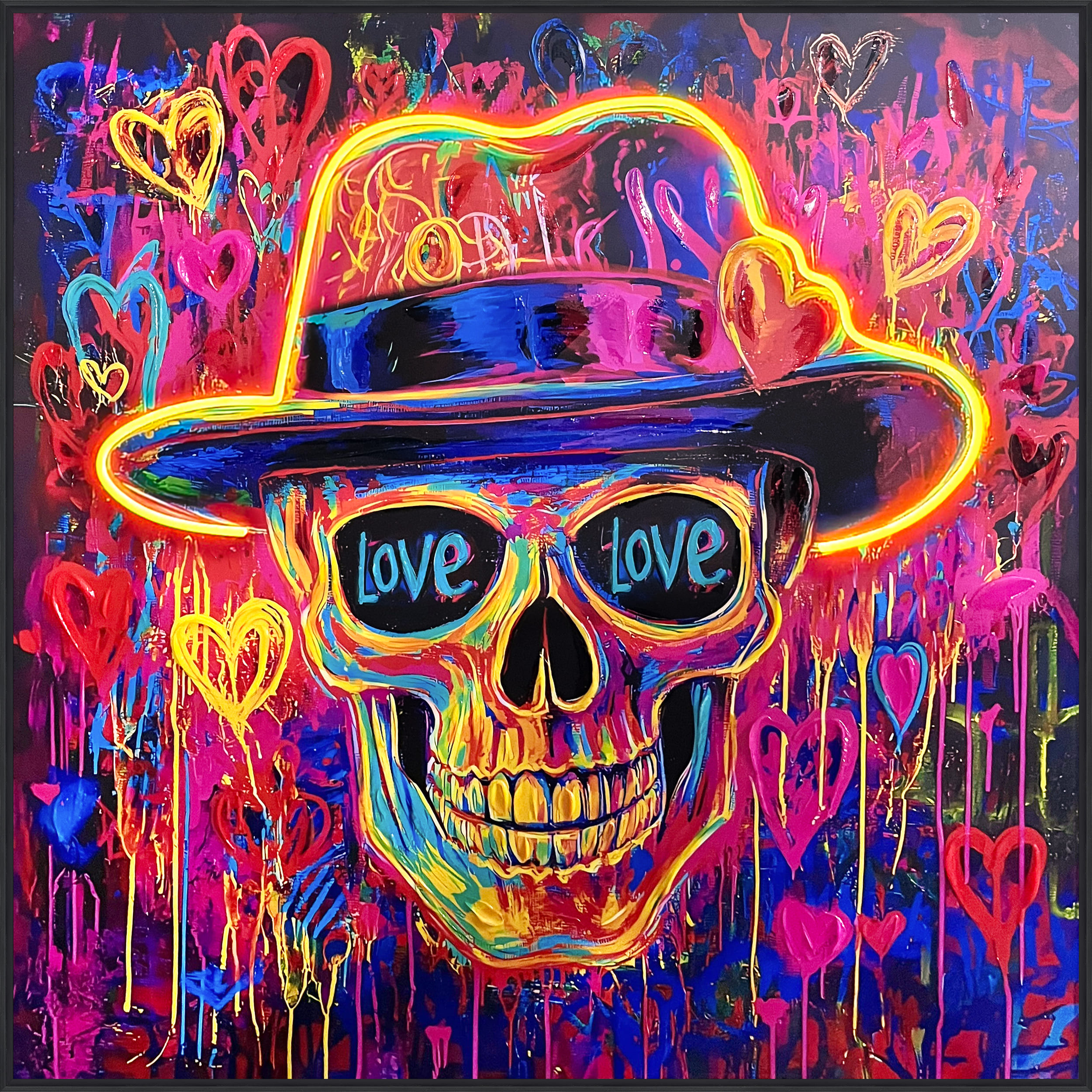Wandbild LED Lovely Scull 100x100cm
