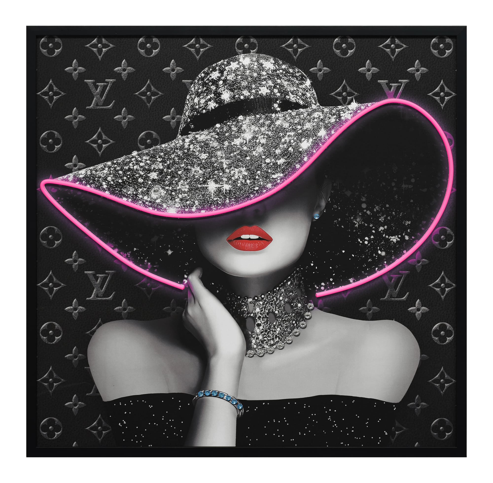 Bild LED Lady Glitter 80x80cm