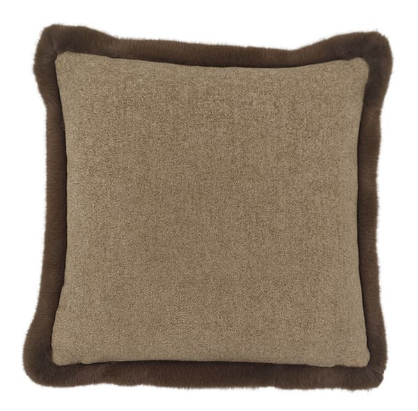 Dekokissen uni Rand beige braun 45x45
