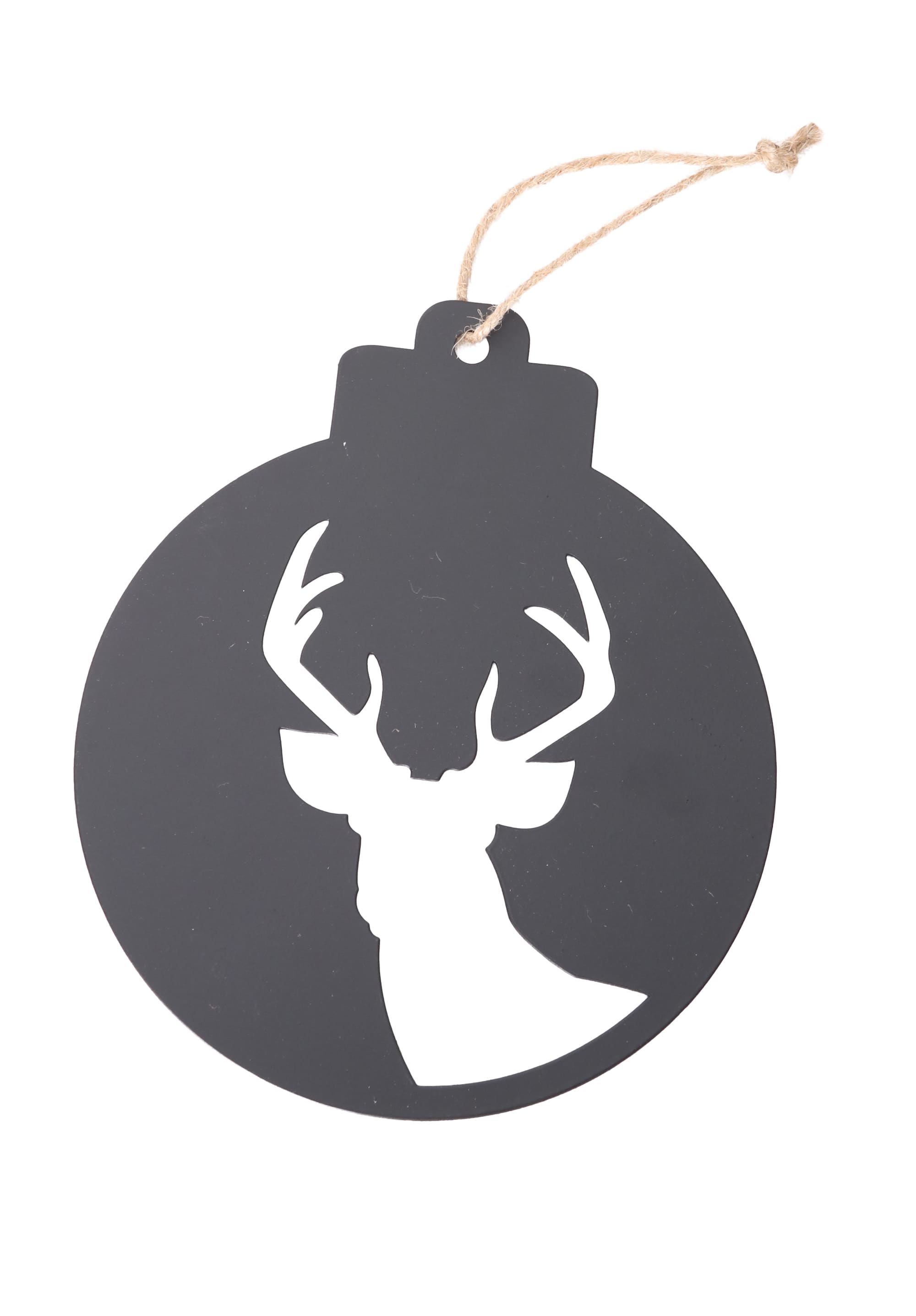 Anhänger Kugel Hirsch schwarz 16,5x1x20