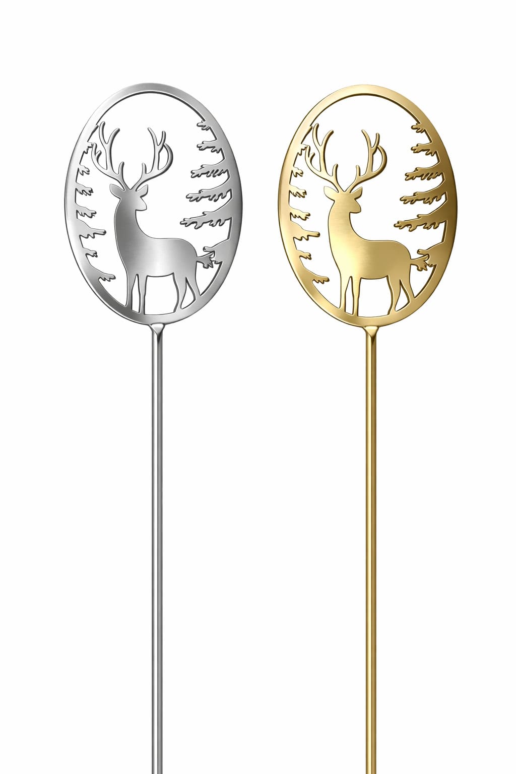 Gartenstecker Kranz ES silb. matt H=85,5