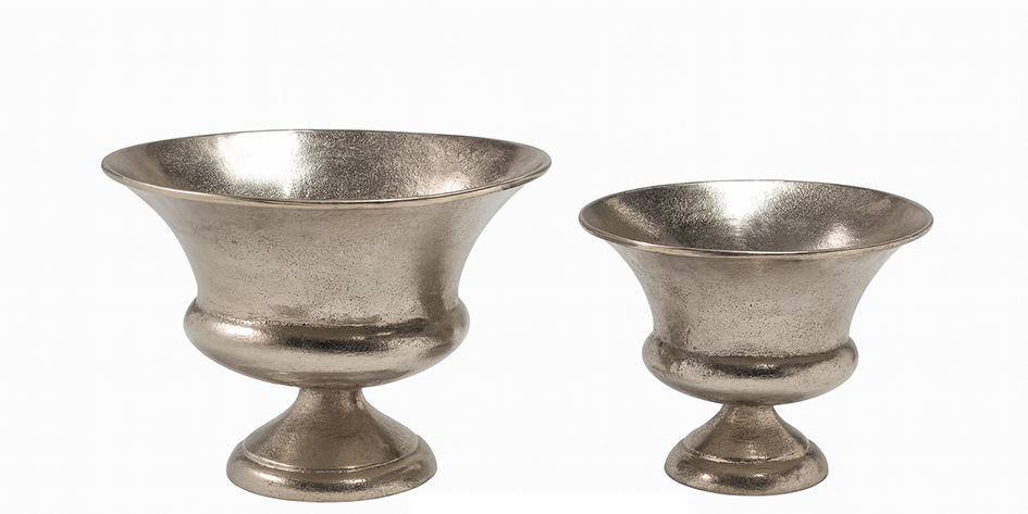 Standvase Pokal Alu Nickel 30x30x22cm