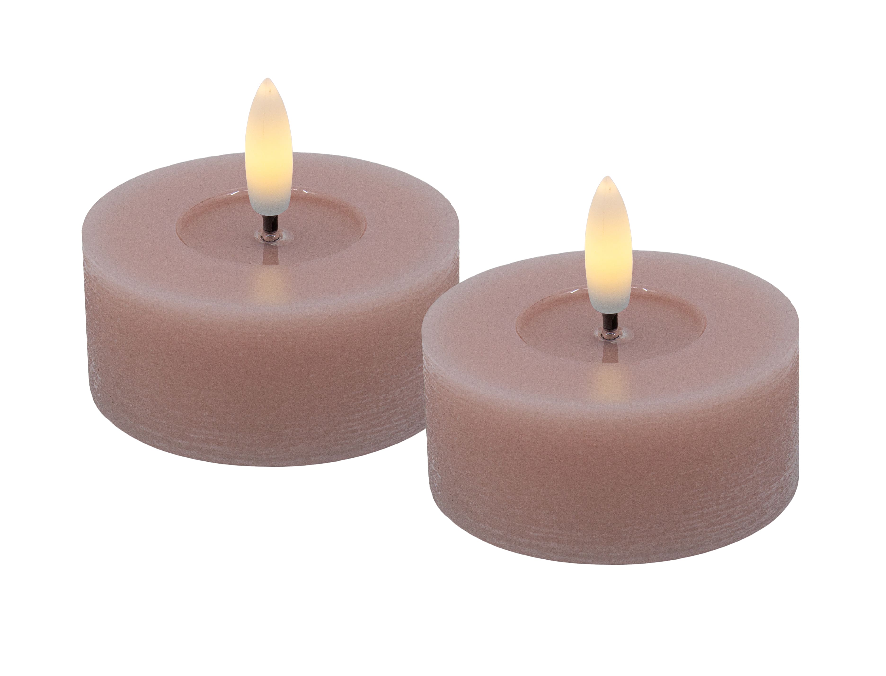 LED Teelicht Set rose rustic 6,8x3